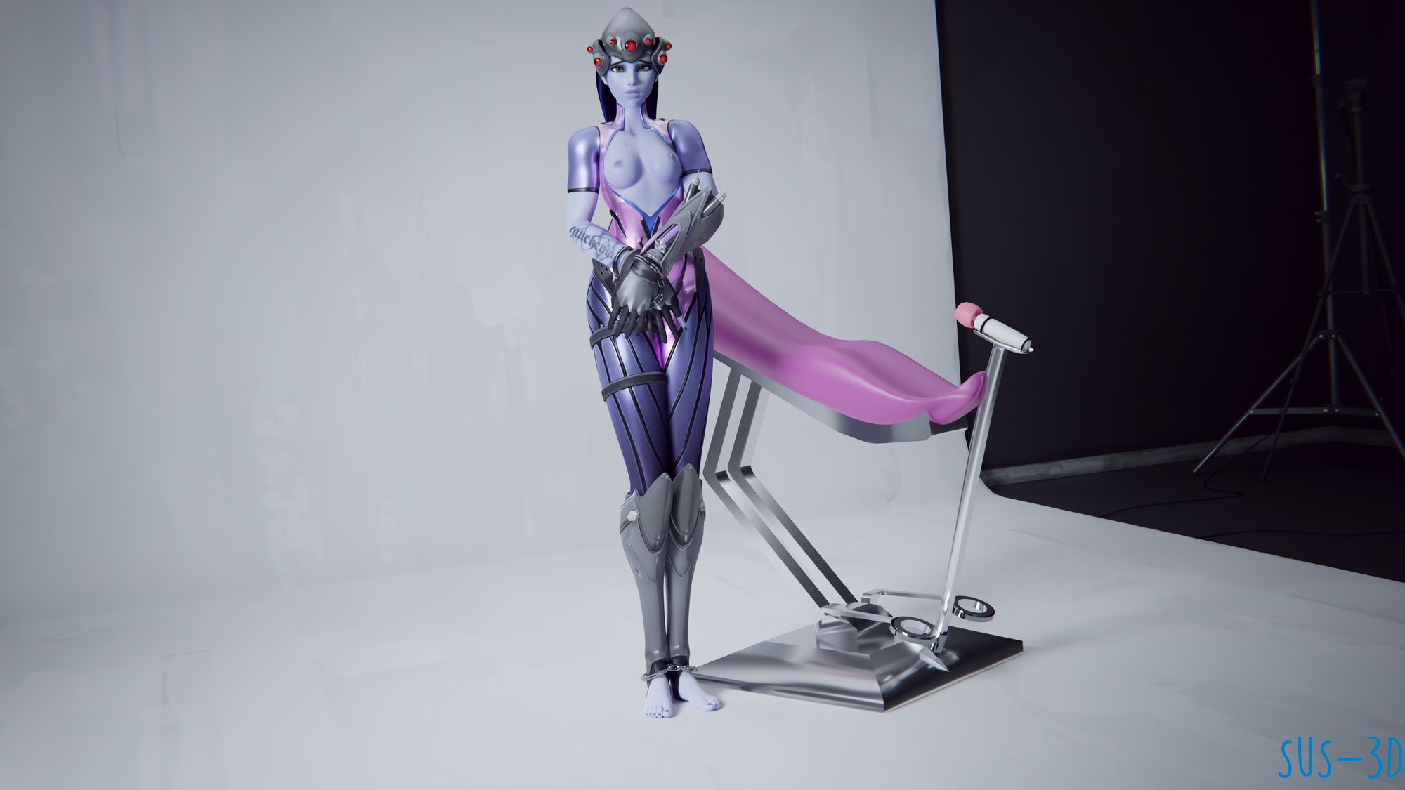 Widowmaker Chained and going to be tortured for days with a vibrator Overwatch 3D Porn Widowmaker Overwatch Torture Vibrator Toy 3d Porn Rule34 Bondage Chained Small Tits Armor Outfit Masturbation 3