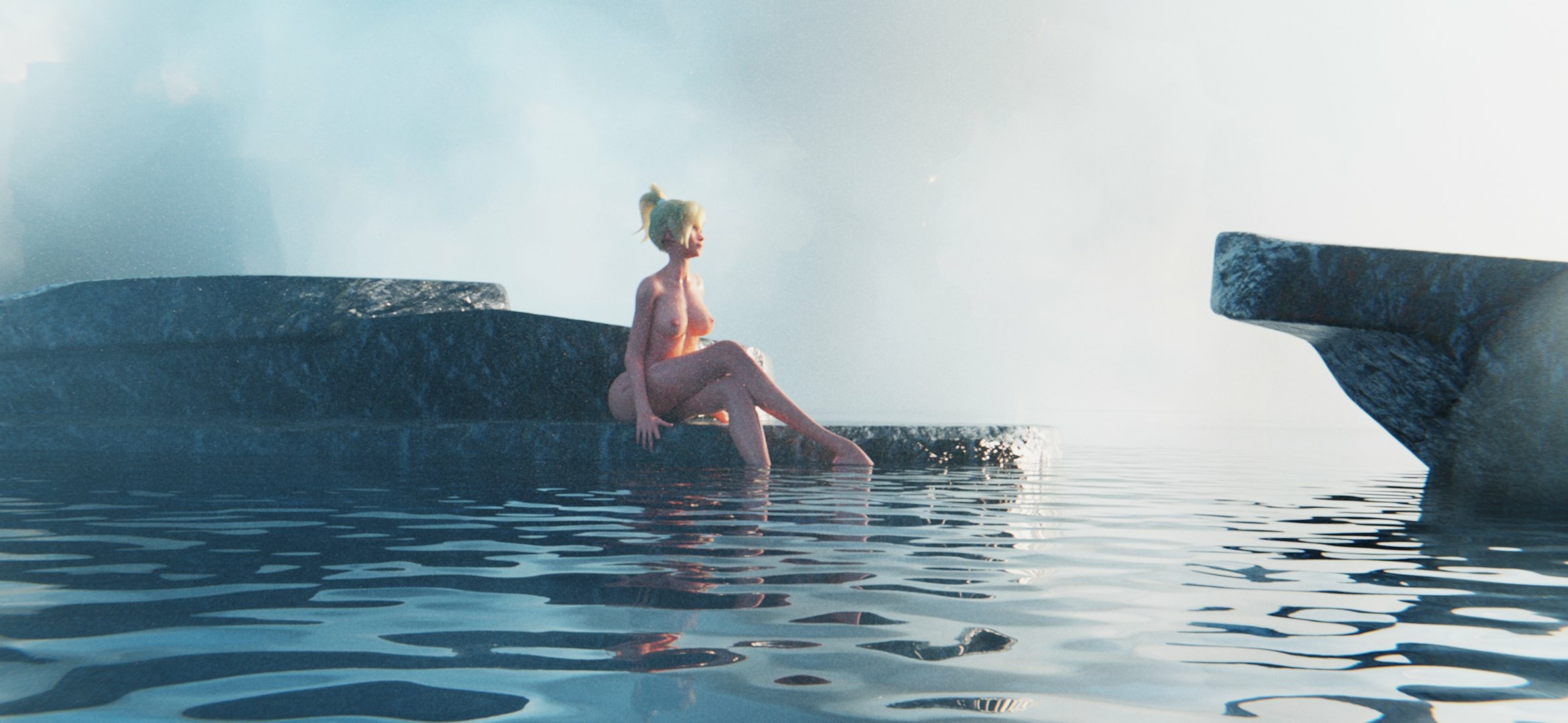 The water is warm wanna go for a swim? Mercy Overwatch Fully Naked Boobs Ass Horny Face Sexy Big Tits Horny Perfect Body 3d Porn Naked