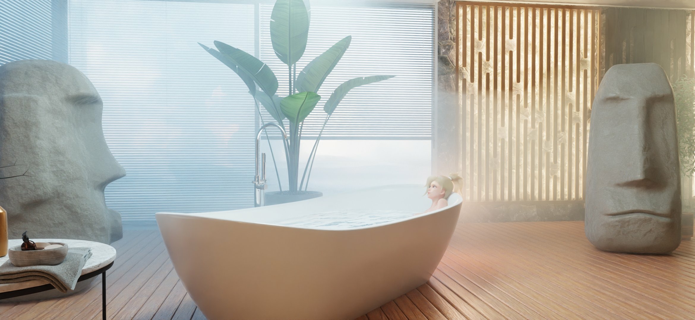 A nice bath after a swim Mercy Overwatch Boobs Ass Horny Face Sexy Big Tits Horny Perfect Body 3d Porn Naked