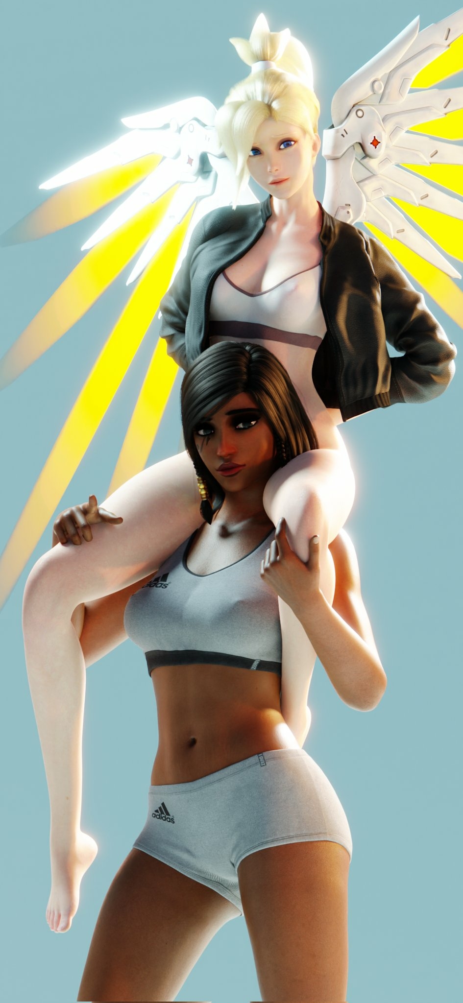 Just a cute couple after their workout Mercy Pharah Overwatch Nsfw Boobs Shaved Pussy Horny Face Sexy Big Tits Horny Perfect Body 3d Porn