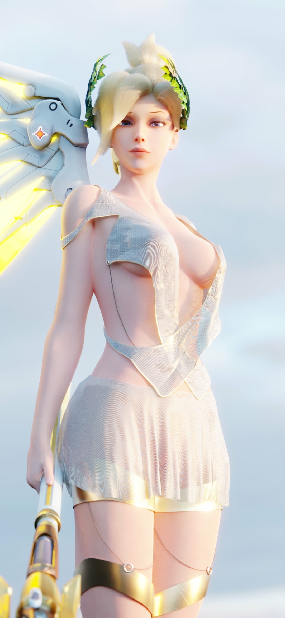 hai :D Mercy Overwatch Panties Natural Boobs Boobs Horny Face Sexy Horny Perfect Body 3d Porn