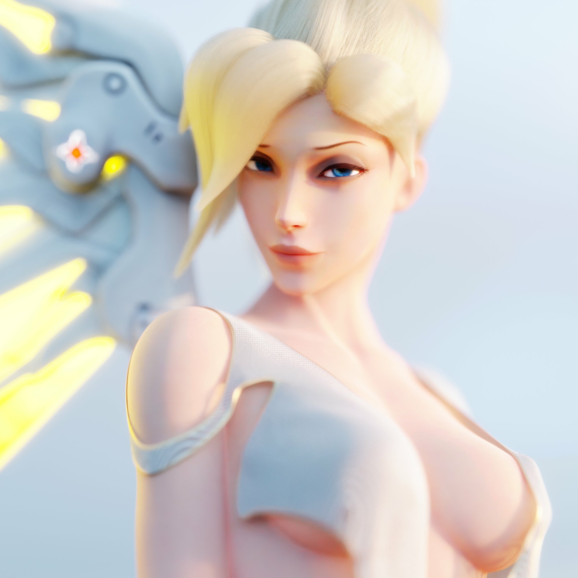 hai :D Mercy Overwatch Panties Natural Boobs Boobs Horny Face Sexy Horny Perfect Body 3d Porn 3