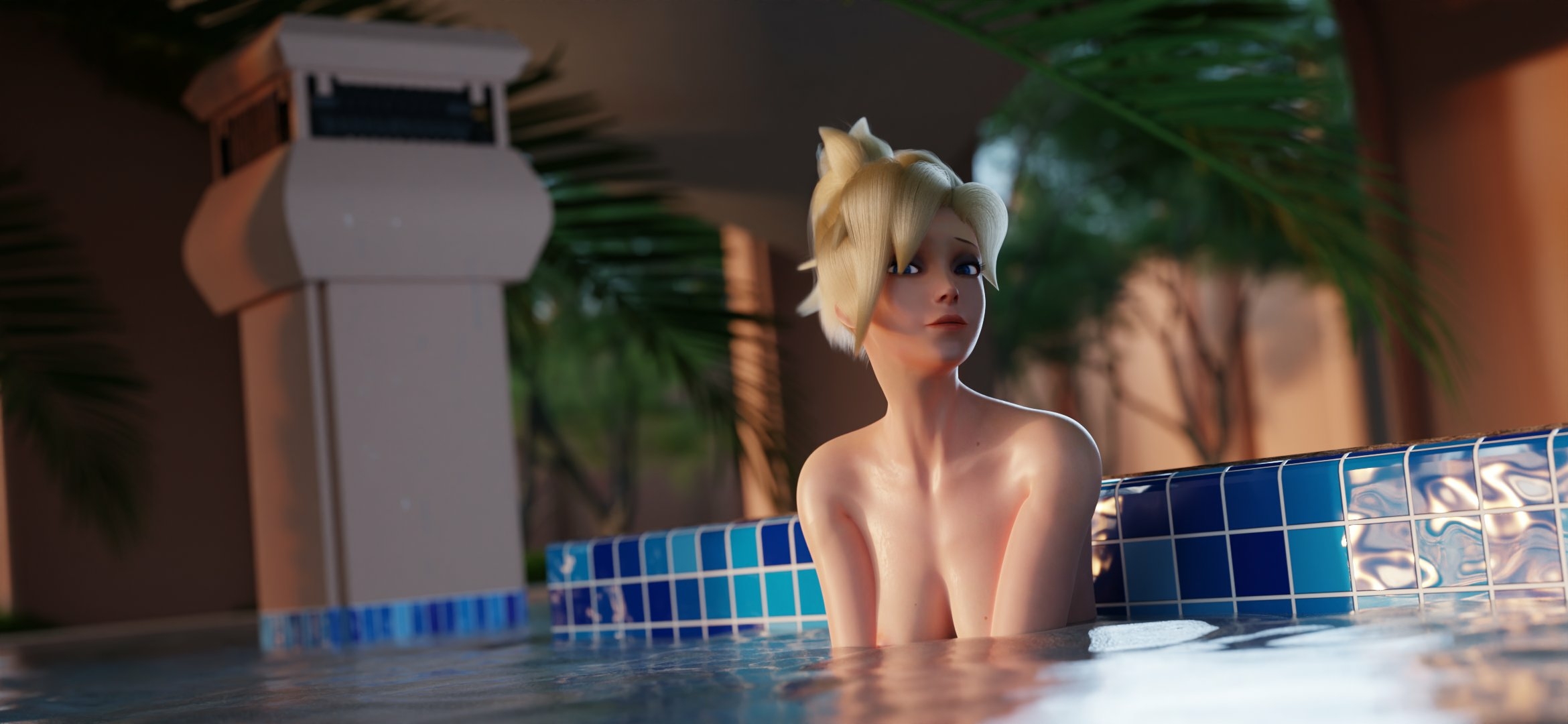 Haiii :D I finally finished the pool photo shooting ^^ Mercy Overwatch Nipples Pink Nipples Nsfw Boobs Naked Horny Face Sexy Horny Perfect Body 3d Porn 3