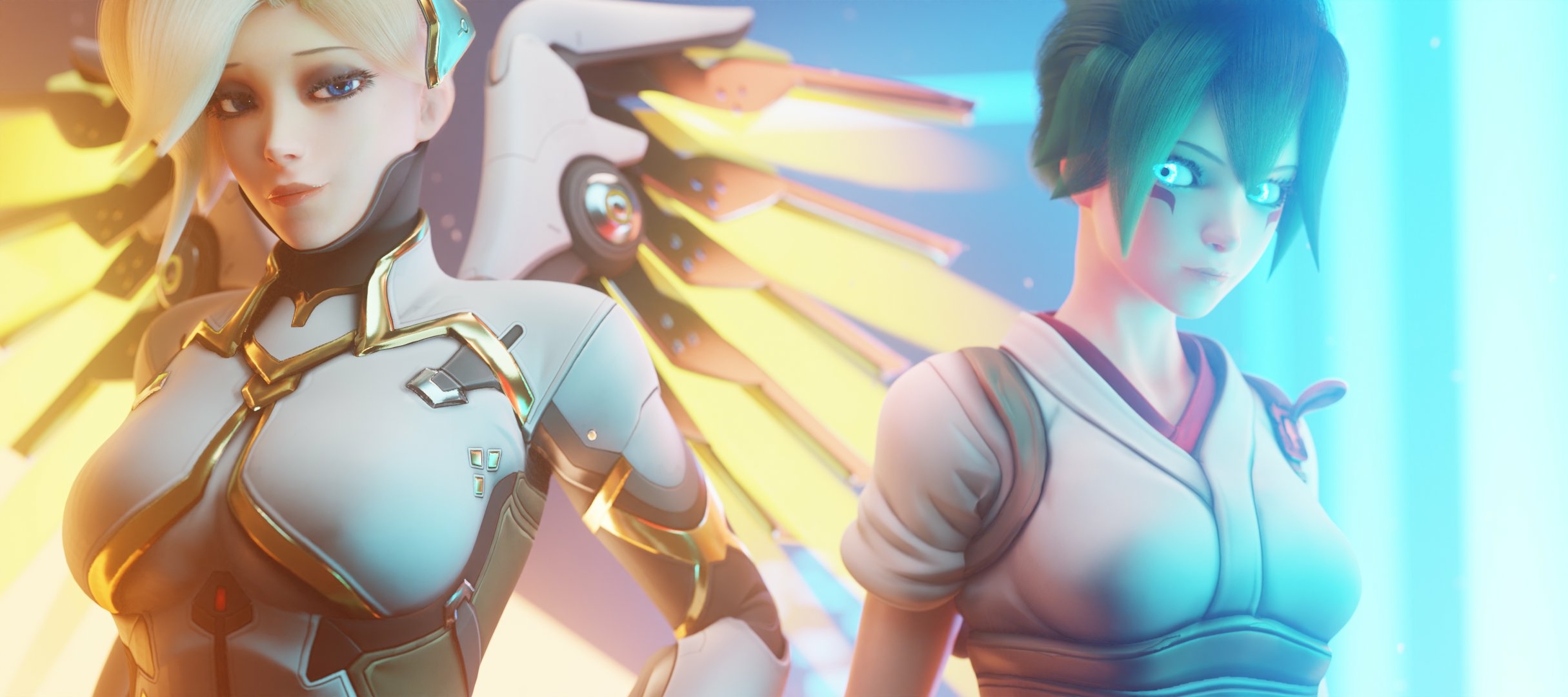 who is she? Mercy Kiriko Overwatch Tits Boobs Horny Face Sexy Horny Perfect Body 3d Porn