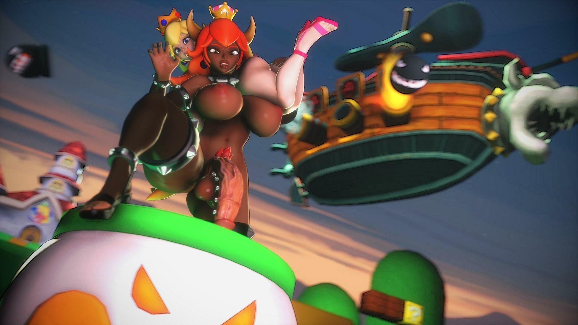 Been playing around Bowsette Super Mario Nipples Boobs Big boobs Sexy Horny Face 3d Porn