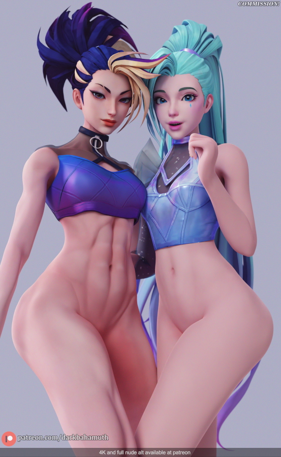 Akali and Seraphine best friends | Commission! Akali Seraphine K/da League Of Legends 