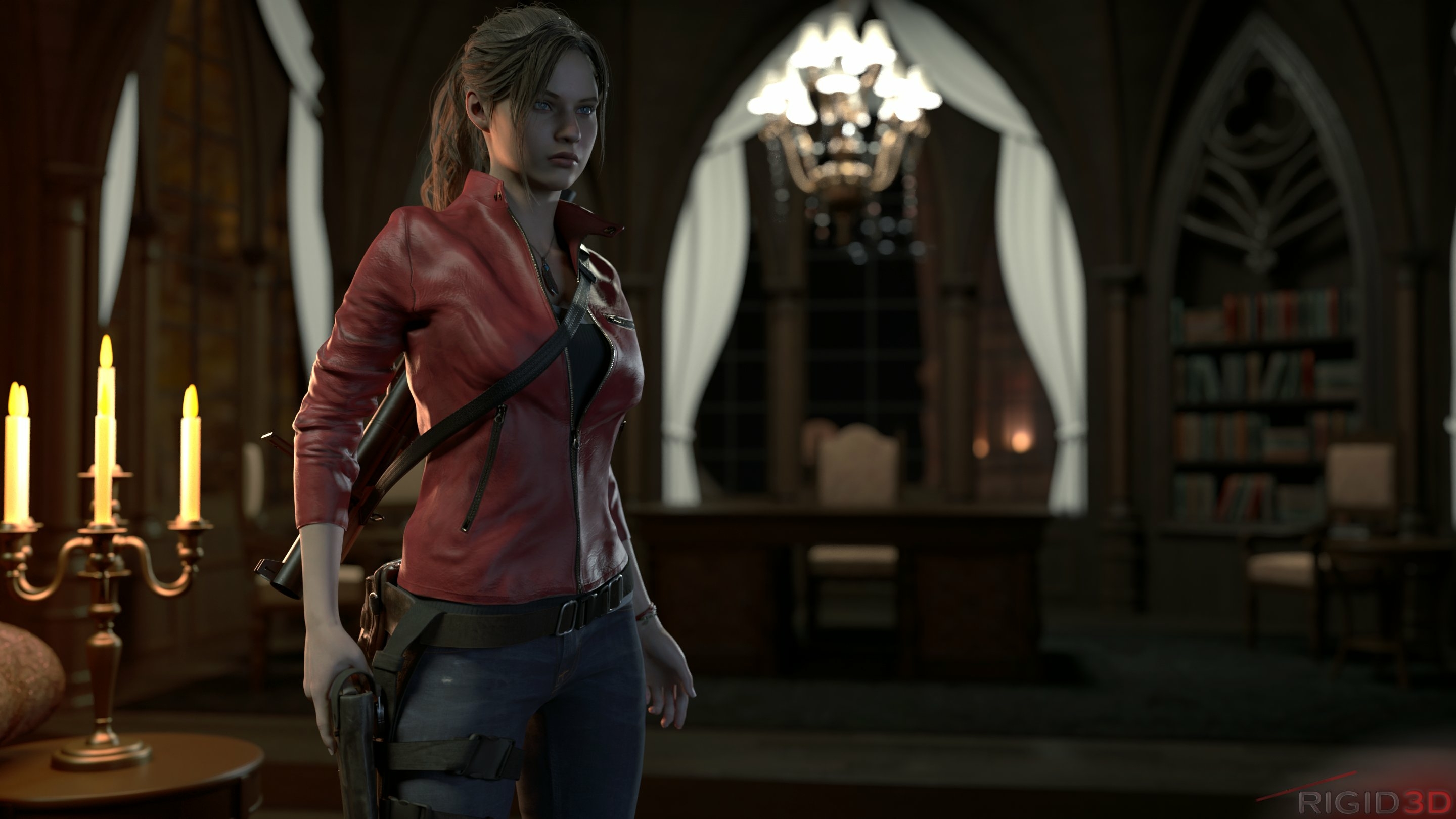 Claire from RE2. Claire Redfield Resident Evil Boobs Big boobs Naked Sexy Horny Face Horny Ass Big Ass 3d Porn