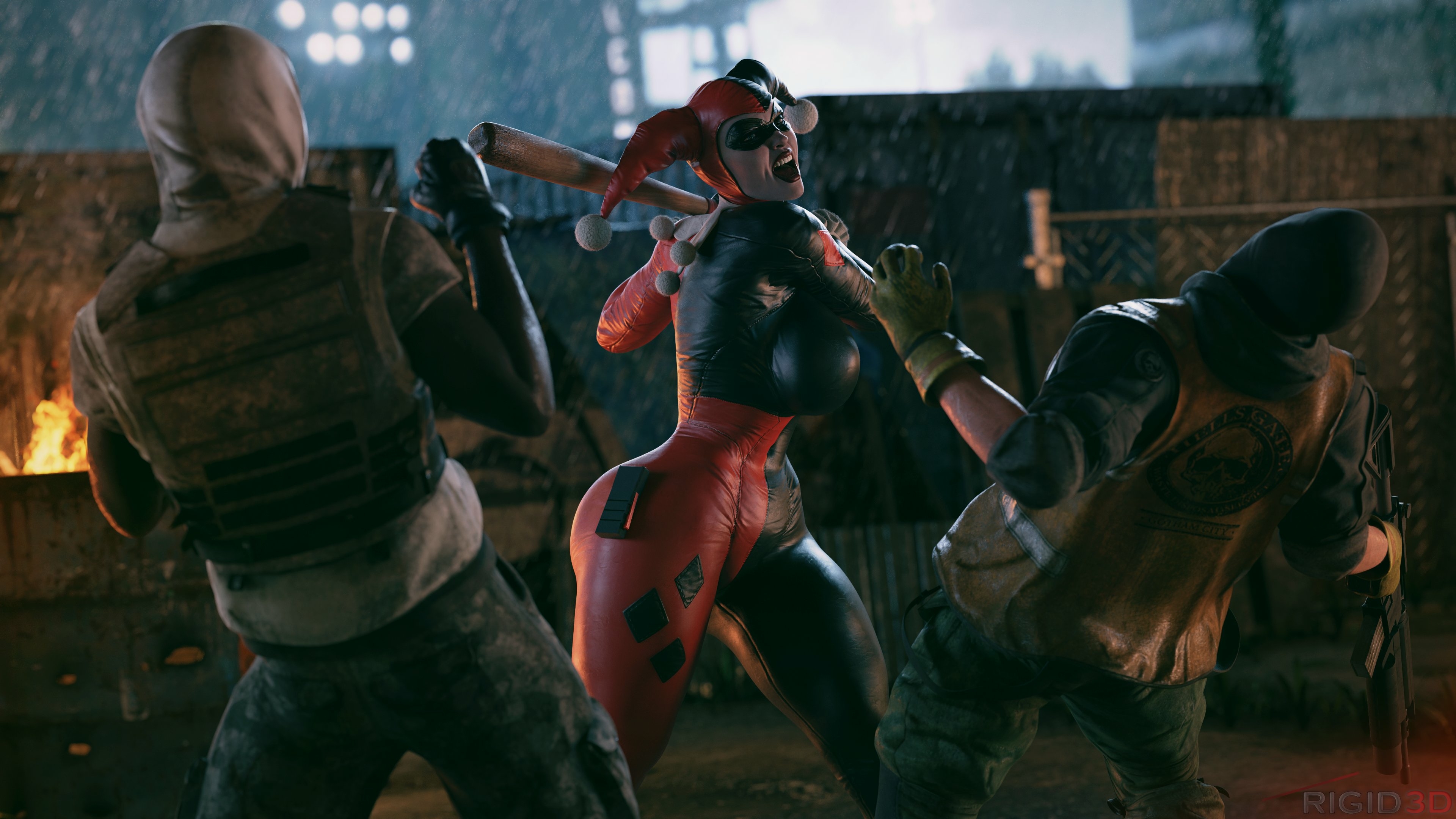 Harley about to mess with some thug dudes. Harley Quinn Batman Suicide Squad Big Dick Dick Big Ass Big boobs Sexy Perfect Body Boobs Horny Face Horny