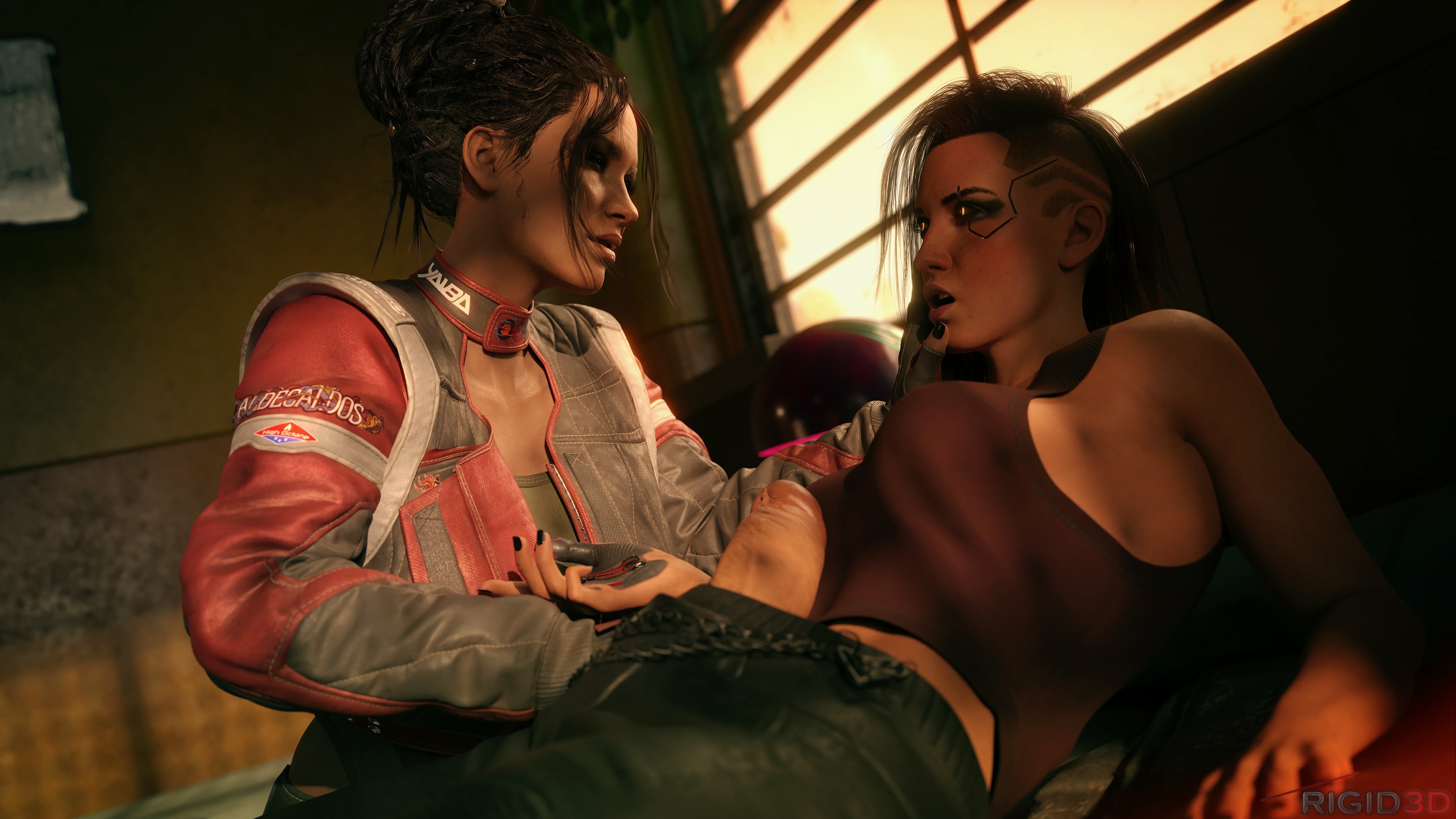 Panam and V are about to relieve a lot of stress after a long day of work. V Panam Palmer Cyberpunk2077 Futa Futa On Female Big Dick Dickgirl Ass Sexy Horny Face Boobs Natural Tits 3d Porn 4
