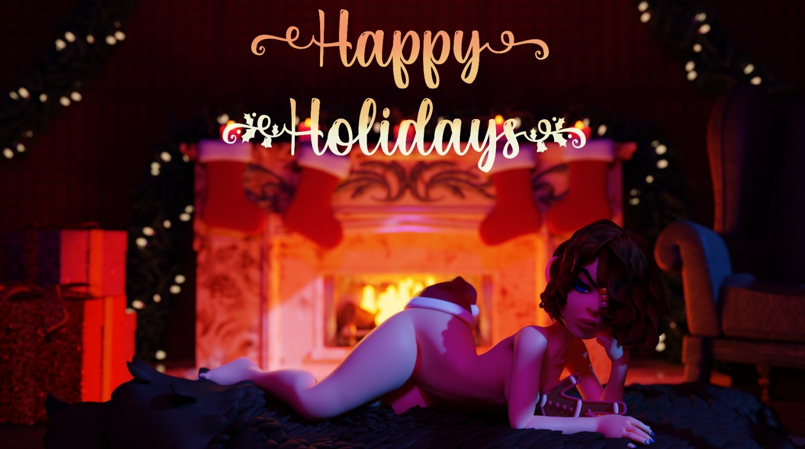 Happy December Time!  Original Character Sexy Boobs Natural Boobs 3d Porn 2