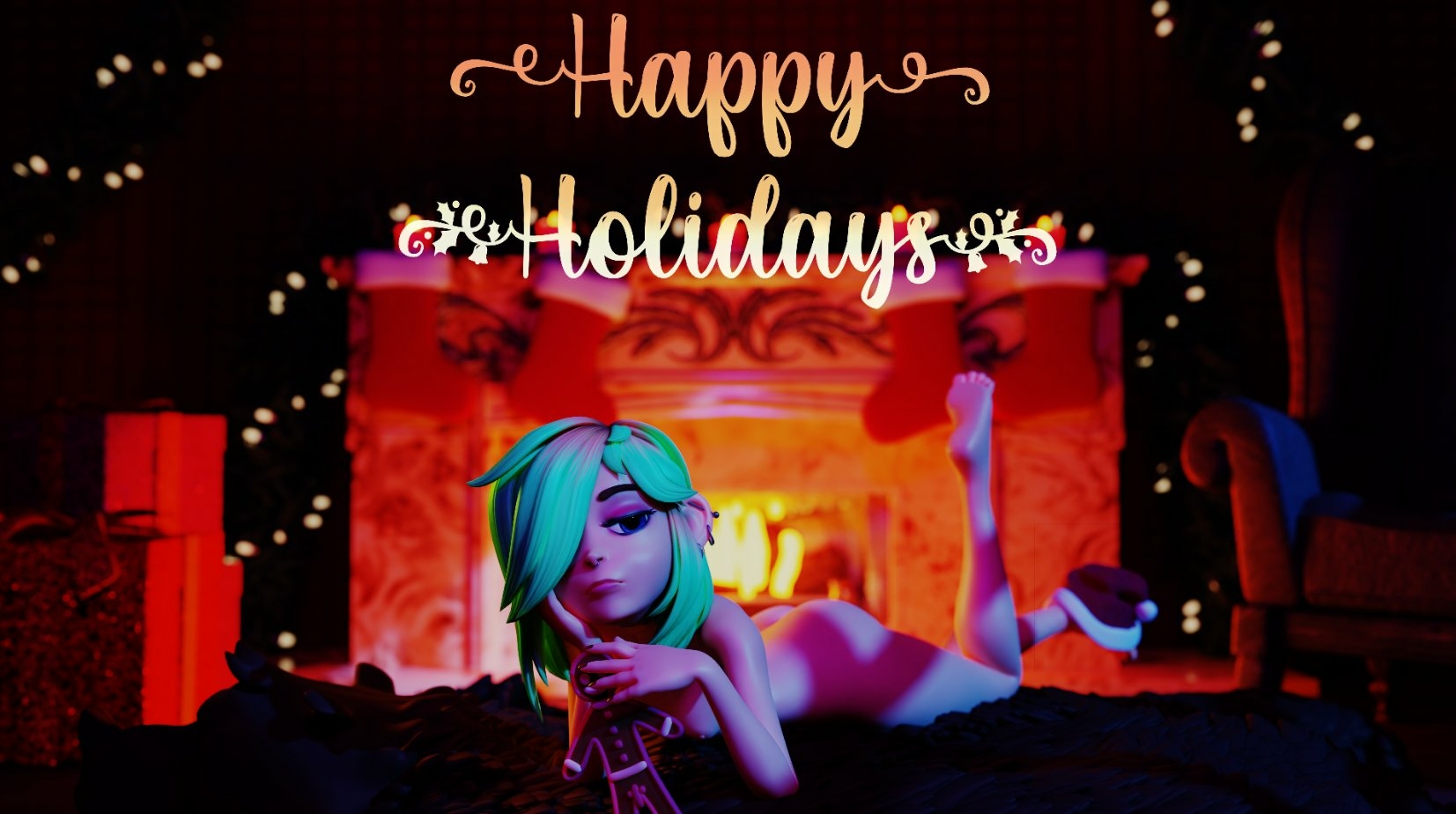 Happy December Time!  Original Character Sexy Boobs Natural Boobs 3d Porn 3