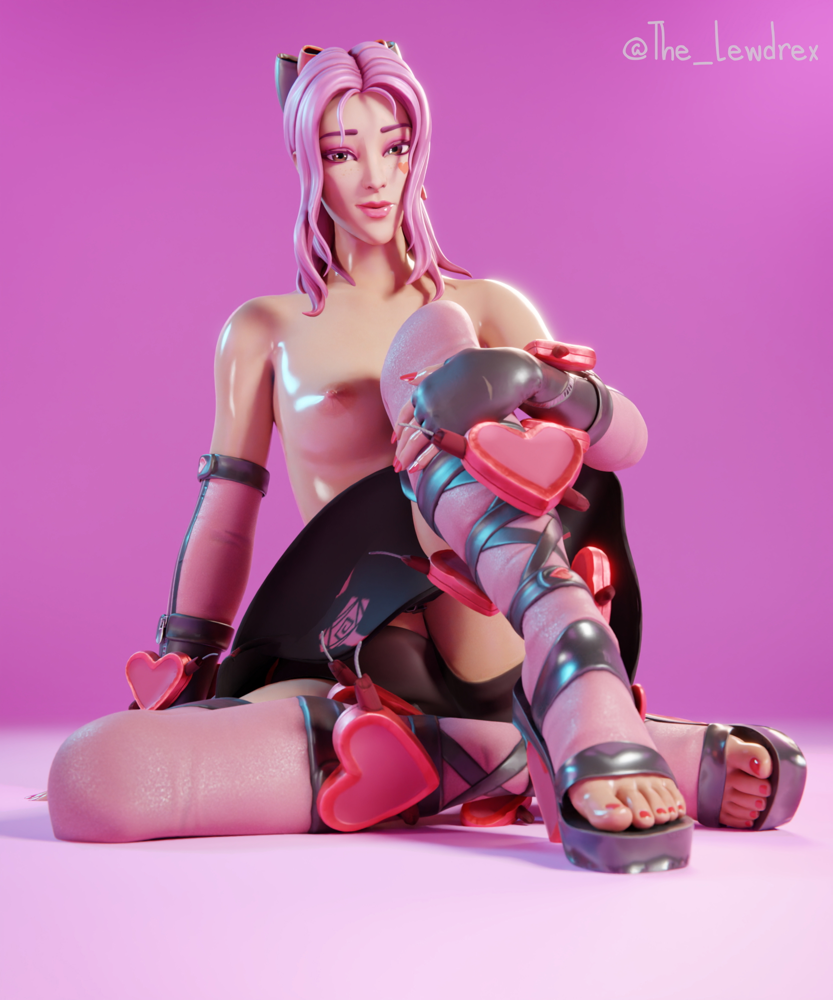 How Lovely Fortnite Lovely (fortnite) Solo Feet Pinup High Heels 1girl 3