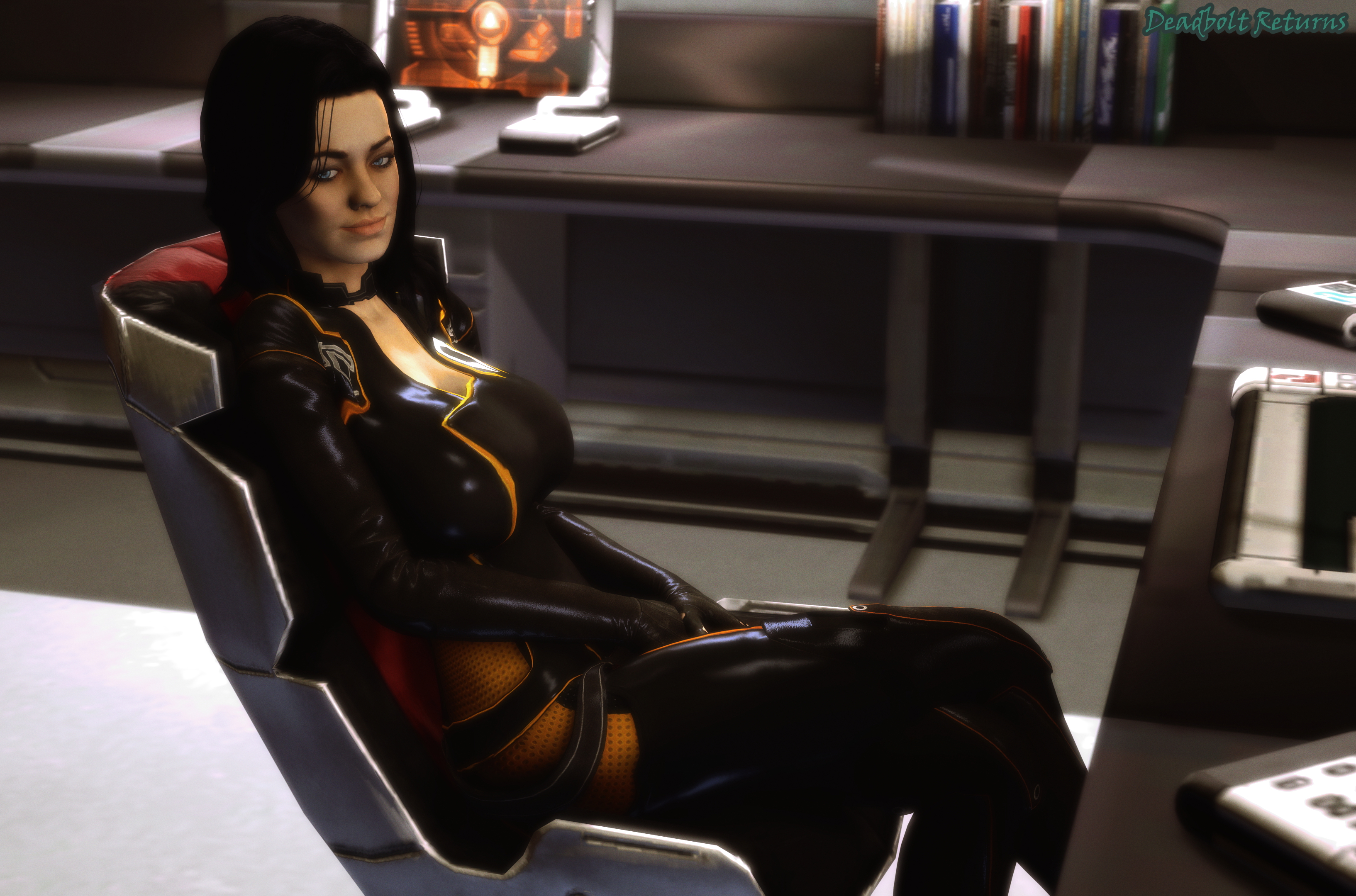 Miranda Lawson s Office Photoshoot Miranda Lawson Miranda Lawson Mass Effect Rule34 Rule 34 Sfm Source Filmmaker Pinup Pinupgirl 3d Porn 3dnsfw Nsfw Solo