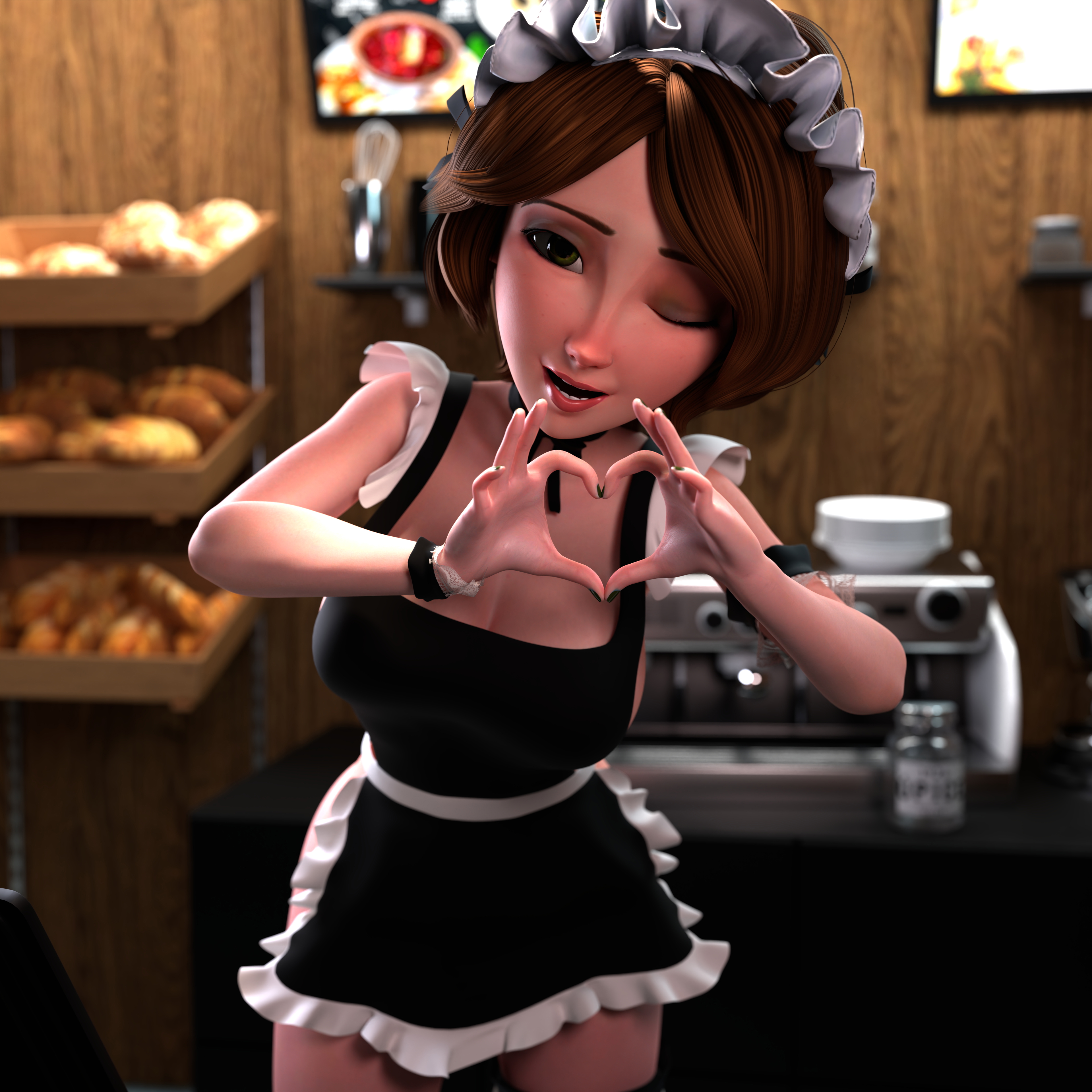 maid cass Aunt Cass Maid Outfit Cute Milf Cleavage