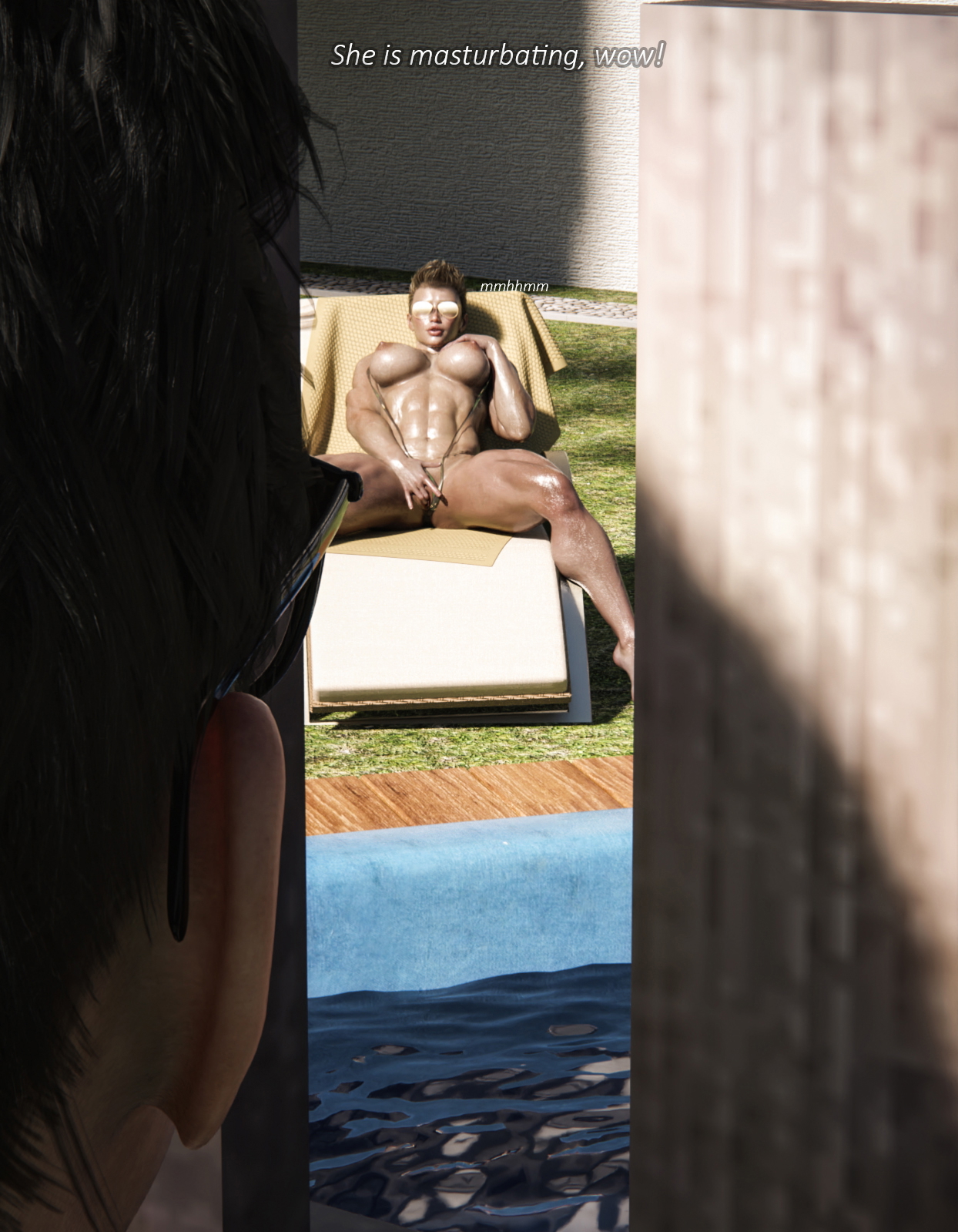 Irene Neighbor  Bikini Muscular Girl Muscles Nerd Pool 11