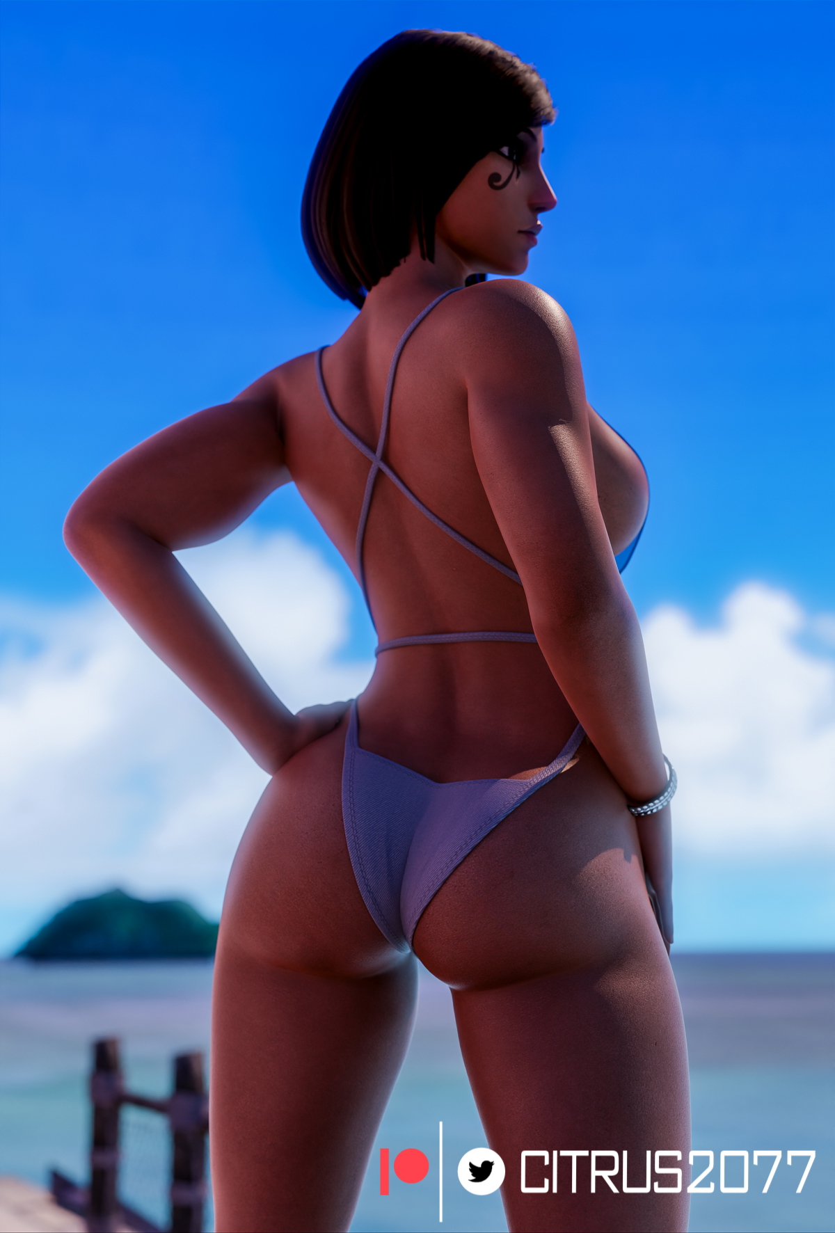 Tracer and Pharah Beach Time Tracer Pharah Overwatch Pale Skinned Female Big Ass Pose Naked Sexy Pinup Ass Thighs Clothed Breasts Tits Boobs Big Tits Sex Vaginal Vaginal Penetration Vaginal Sex 14