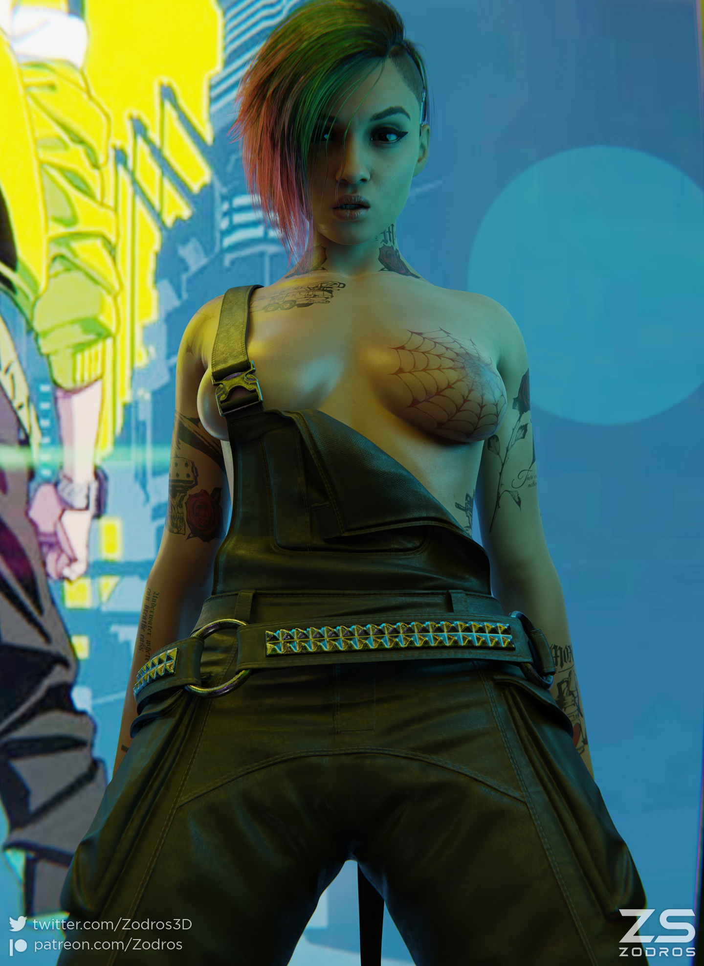 JUDY AND V AFTERLIFE BACKROOM part_1 Cyberpunk2077 Judy Alvarez Nude Tattoo Short Hair Pov Sexy Against The Wall Pussy Fingering Fingering Pussy