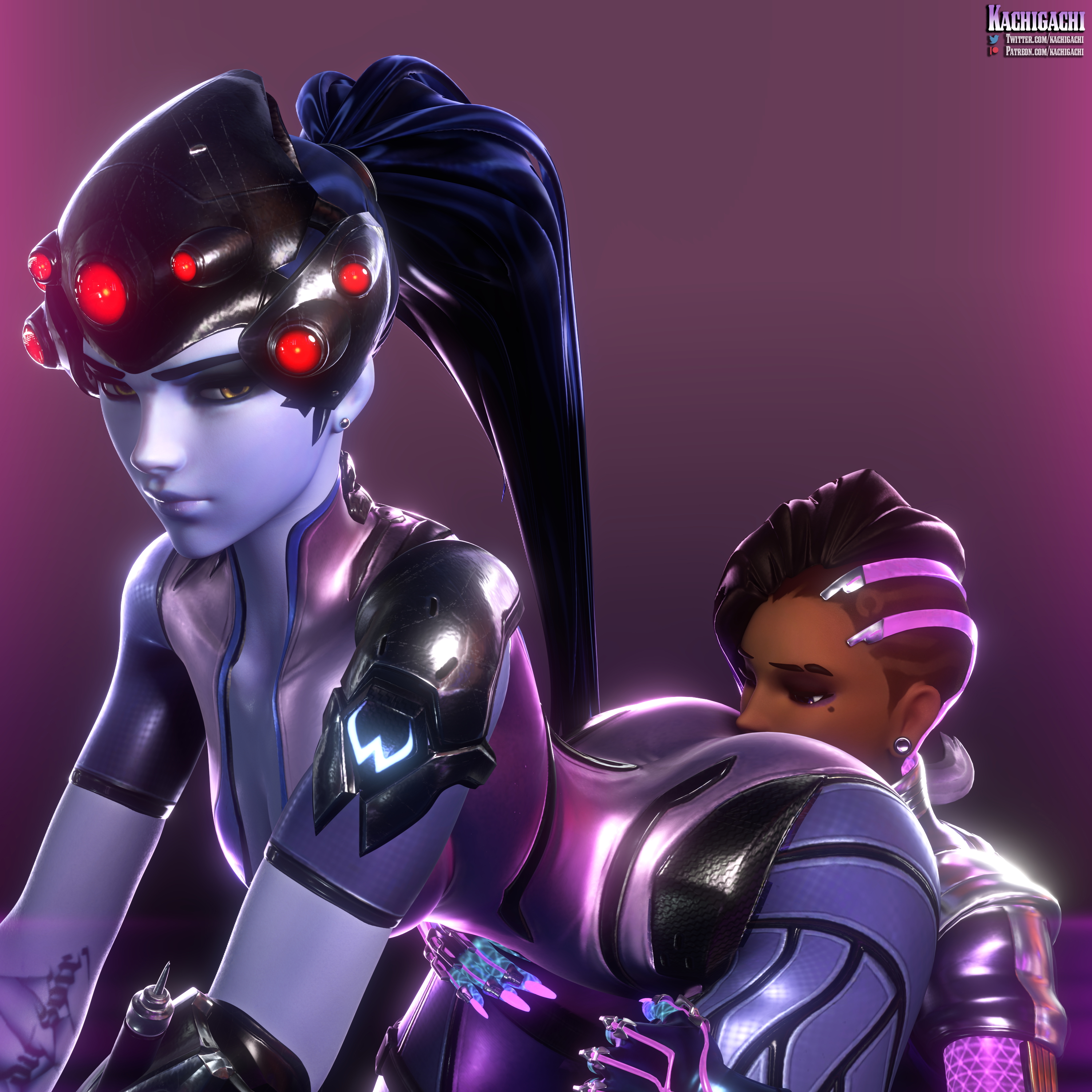 Widowmaker and Sombra Overwatch Widowmaker Sombra Big Ass Eating Ass 3d Porn 3d Girl