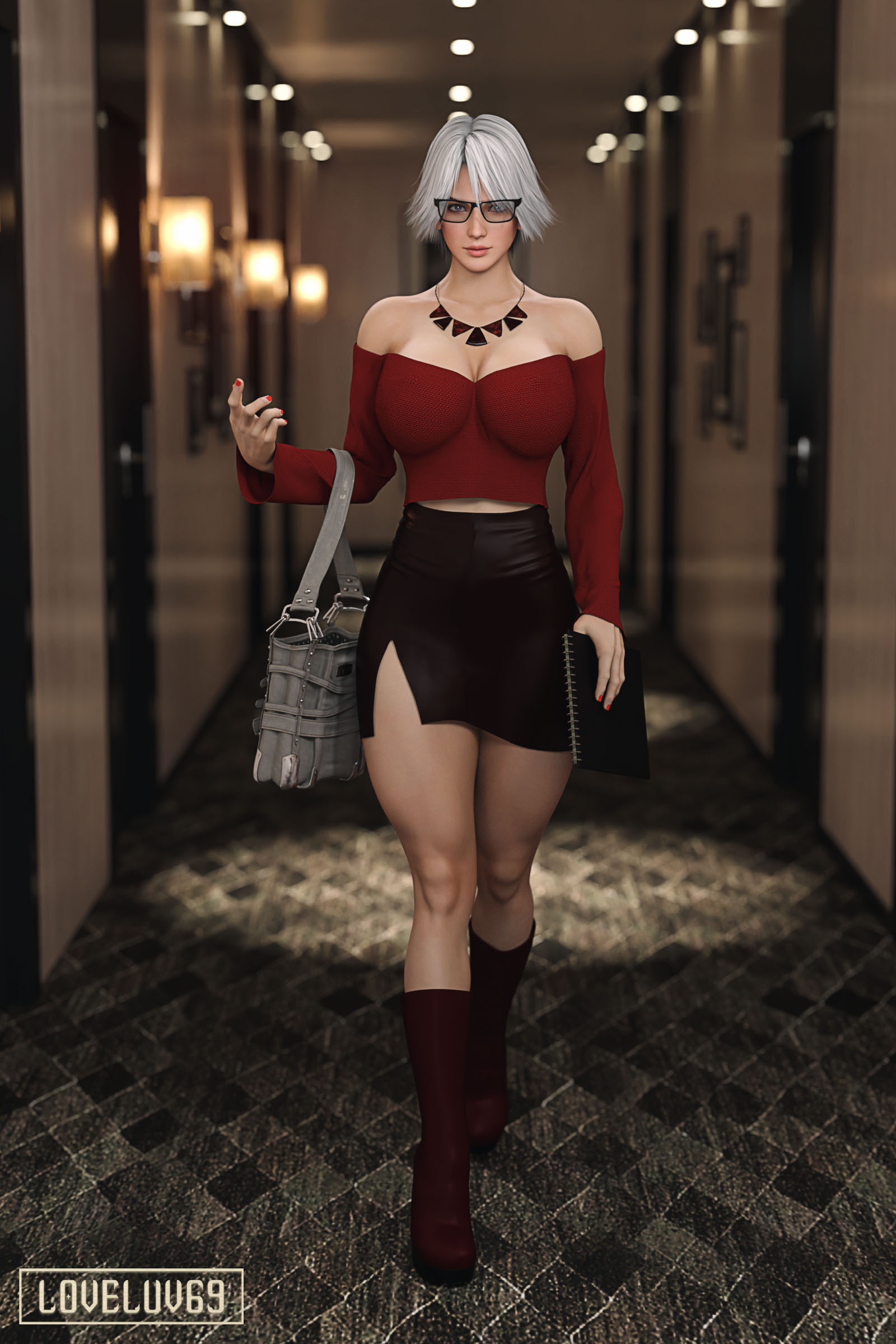 Christie Doa Dead Or Alive Christie (dead Or Alive) Christie (doa) Pinup Big Tits Big Breasts Curvy Naked Glasses 2