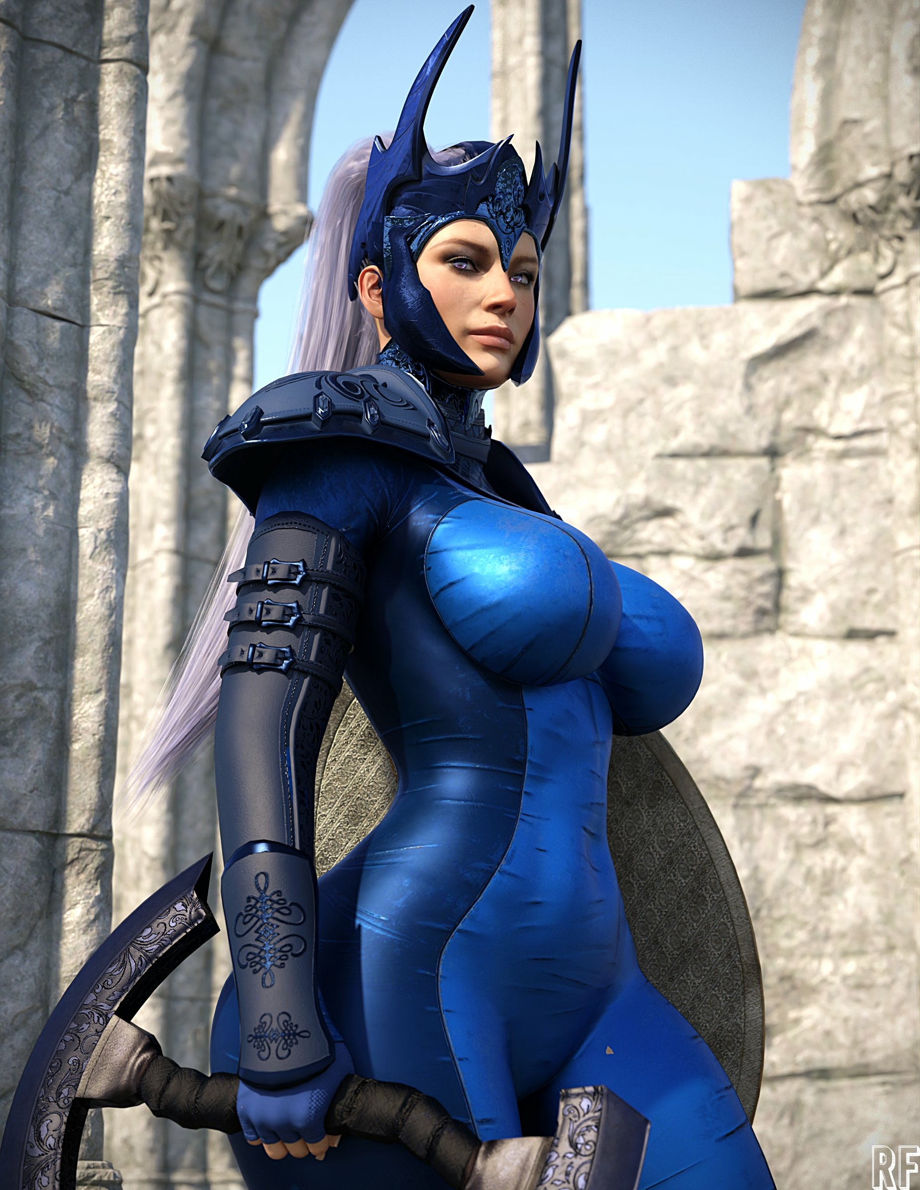 Warrior girl  3dnsfw Big Tits Dress