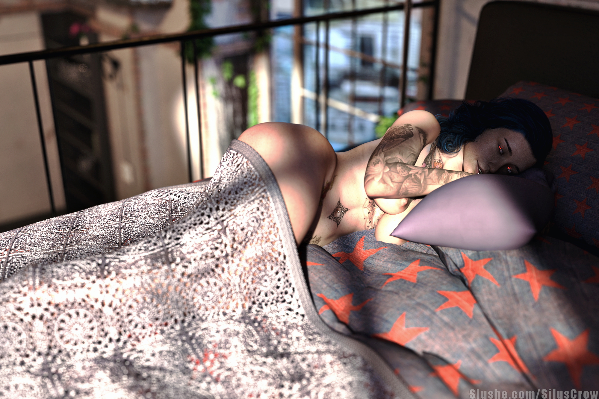 Mary - Morning Original Goth Solo 1girl Pinup Bed 3d Girl 3d Porn 2