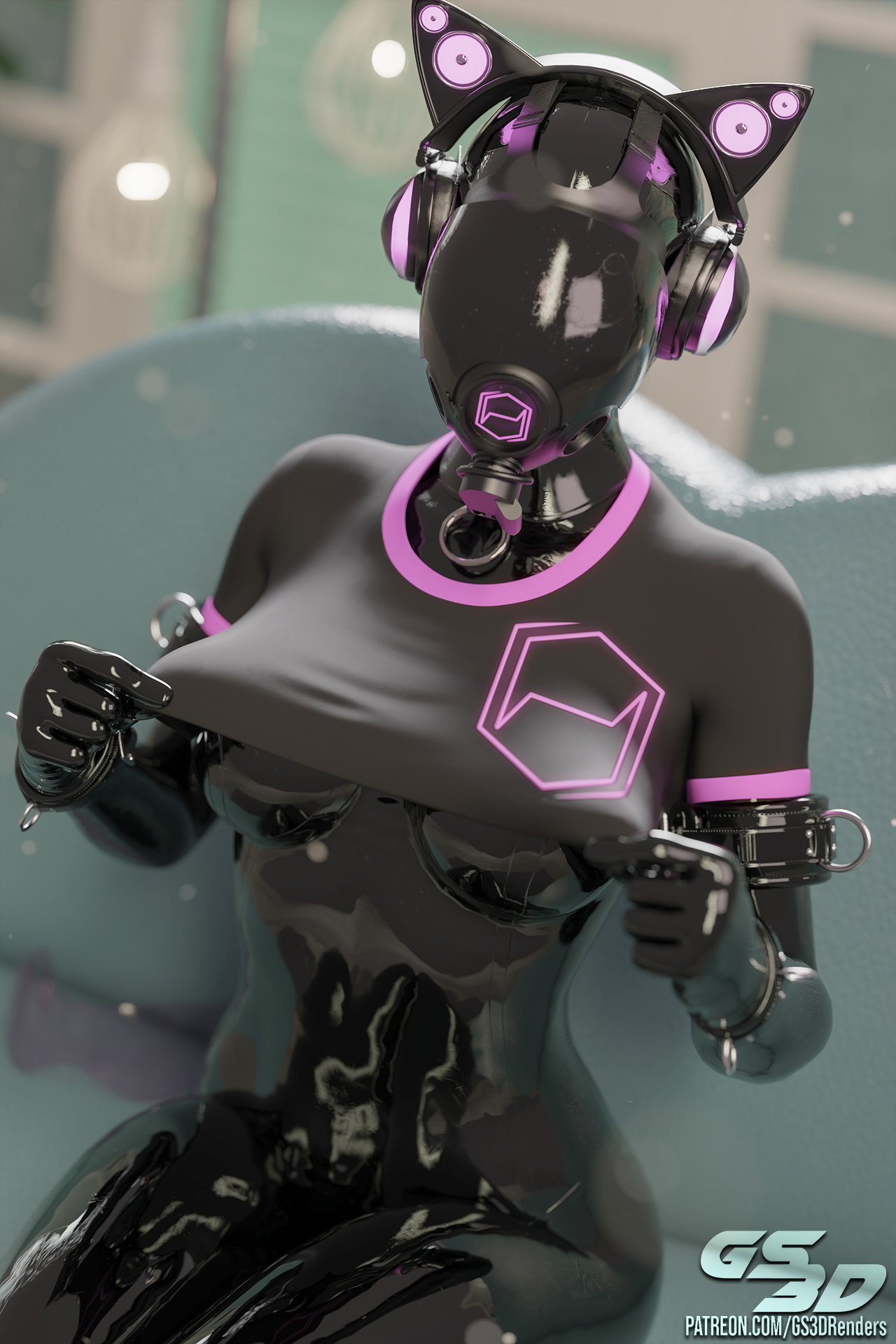 100% Whore Pt. 2 [HD]  Latex Rubber Latex Gloves Gloves Hood Masked Mask Collar Whore Slut Blonde Hexcorp Drone Gasmask 3