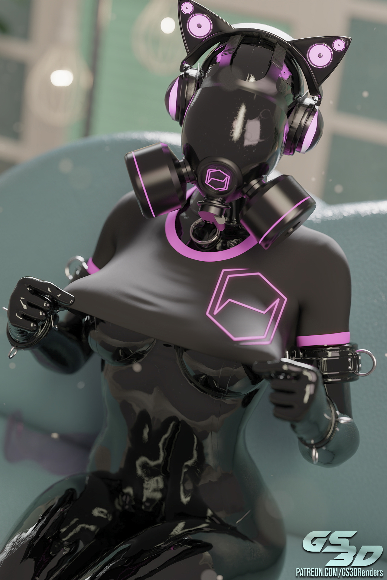100% Whore Pt. 2 [HD]  Latex Rubber Latex Gloves Gloves Hood Masked Mask Collar Whore Slut Blonde Hexcorp Drone Gasmask 4