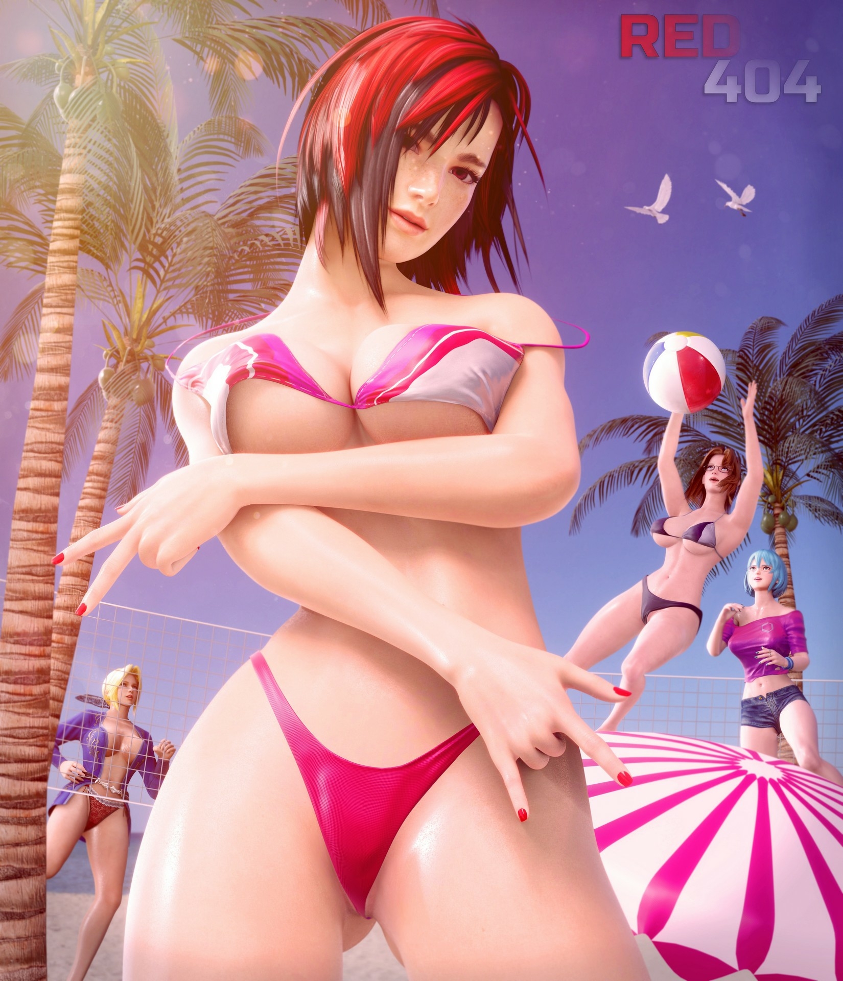 Mila Beach Party Mila (dead Or Alive) Dead Or Alive Tina Nico (Dead or Alive) Pussy Beach Big Tits Pinup Leg Up 3d Girl