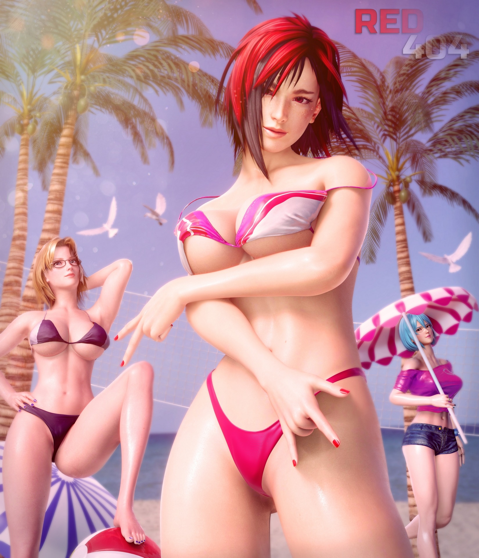 Mila Beach Party Mila (dead Or Alive) Dead Or Alive Tina Nico (Dead or Alive) Pussy Beach Big Tits Pinup Leg Up 3d Girl 2