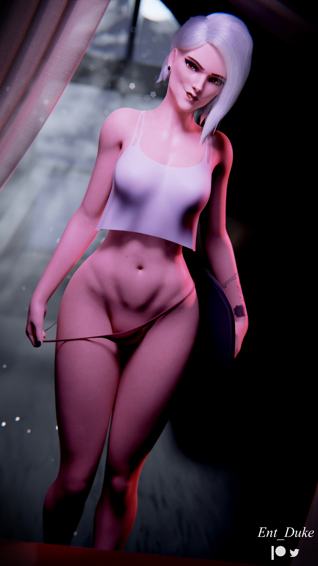 Ashe awaits Overwatch Ashe Ashe (overwatch) 3d Porn Videogame Nude Natural Boobs Nsfw Pose Posing Partially_clothed 5