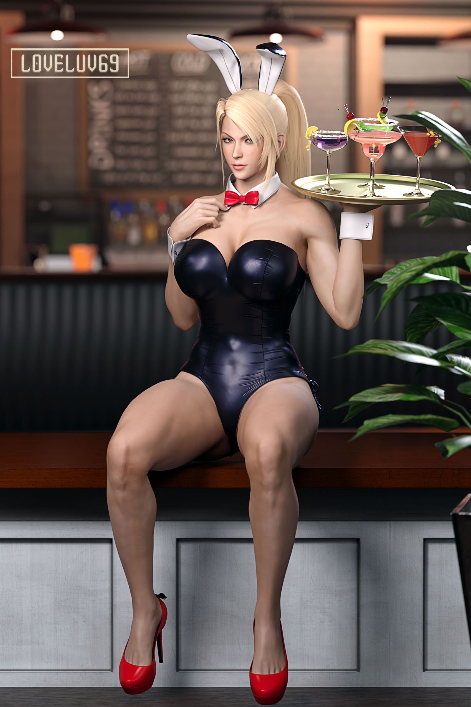 Sarah Bryant Doa Dead Or Alive Sarah Bryant Pinup Big Tits Big Breasts Curvy Naked Bunny Bunny Suit 2