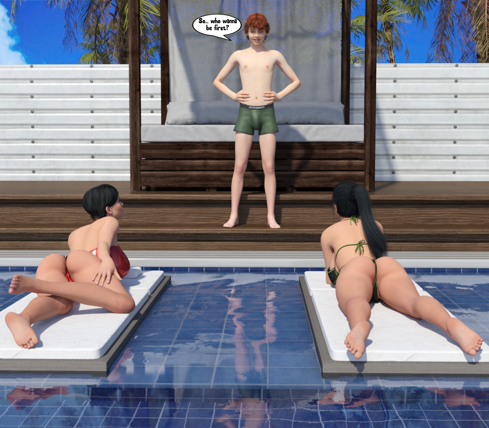 Family Weekend (Comic Version)  Incest Threesome Mom Aunty Beach Big Ass Bikini Incest Story Incest Story Game Group Sex 4