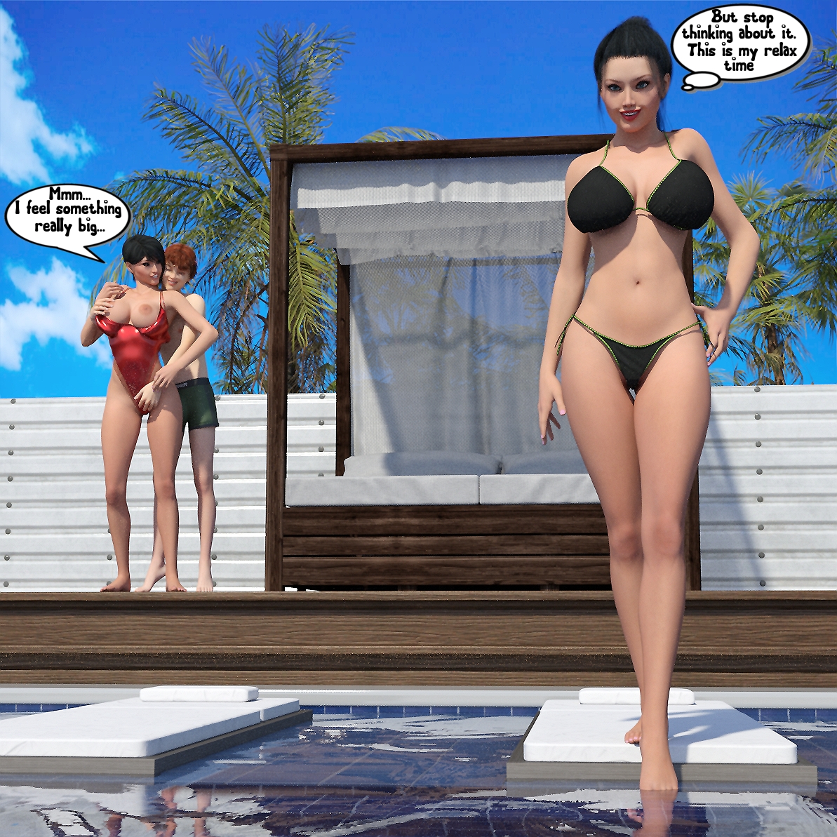 Family Weekend (Comic Version)  Incest Threesome Mom Aunty Beach Big Ass Bikini Incest Story Incest Story Game Group Sex 15