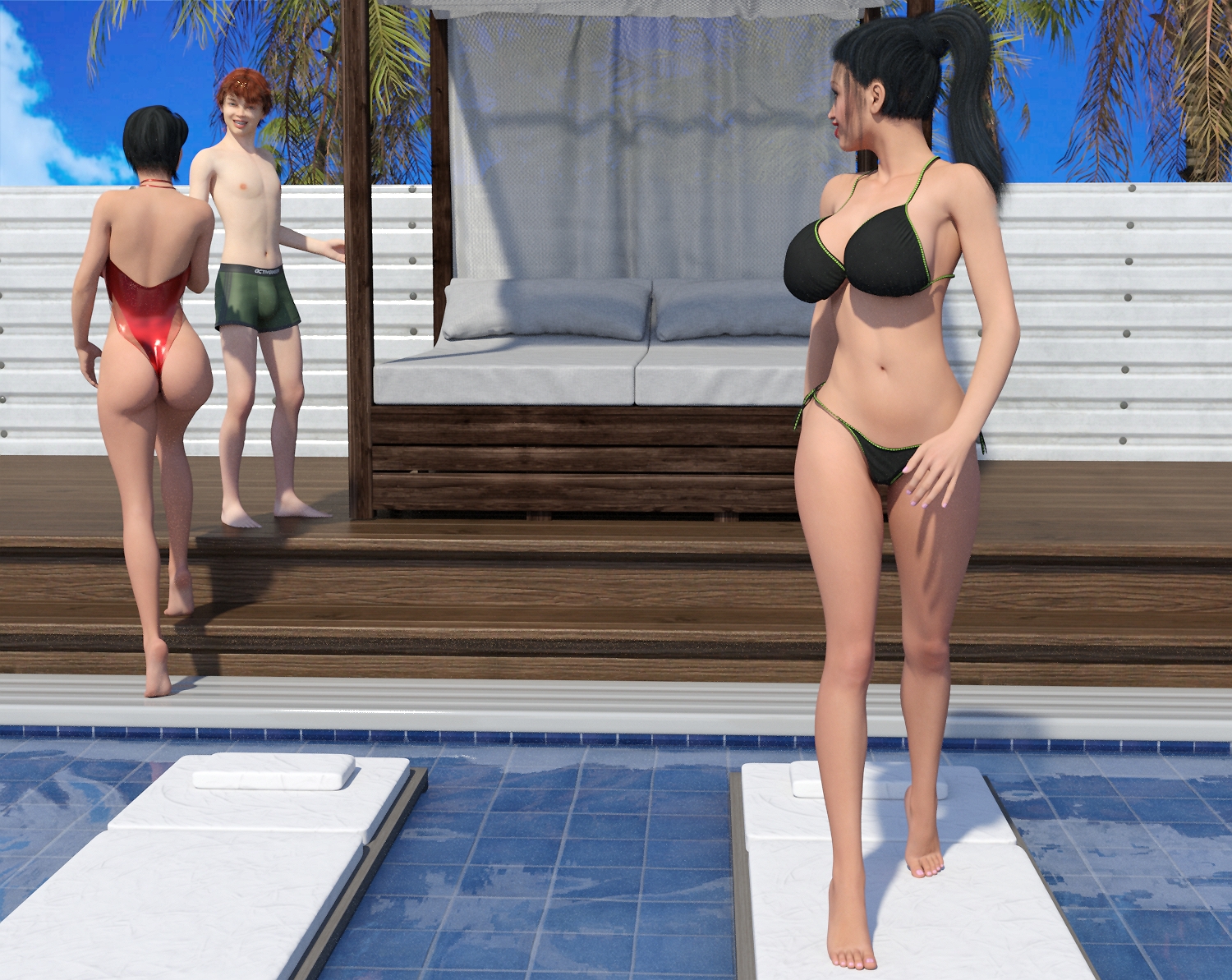 Family Weekend  Incest Threesome Mom Aunty Beach Big Ass Bikini Incest Story Incest Story Game Group Sex 14