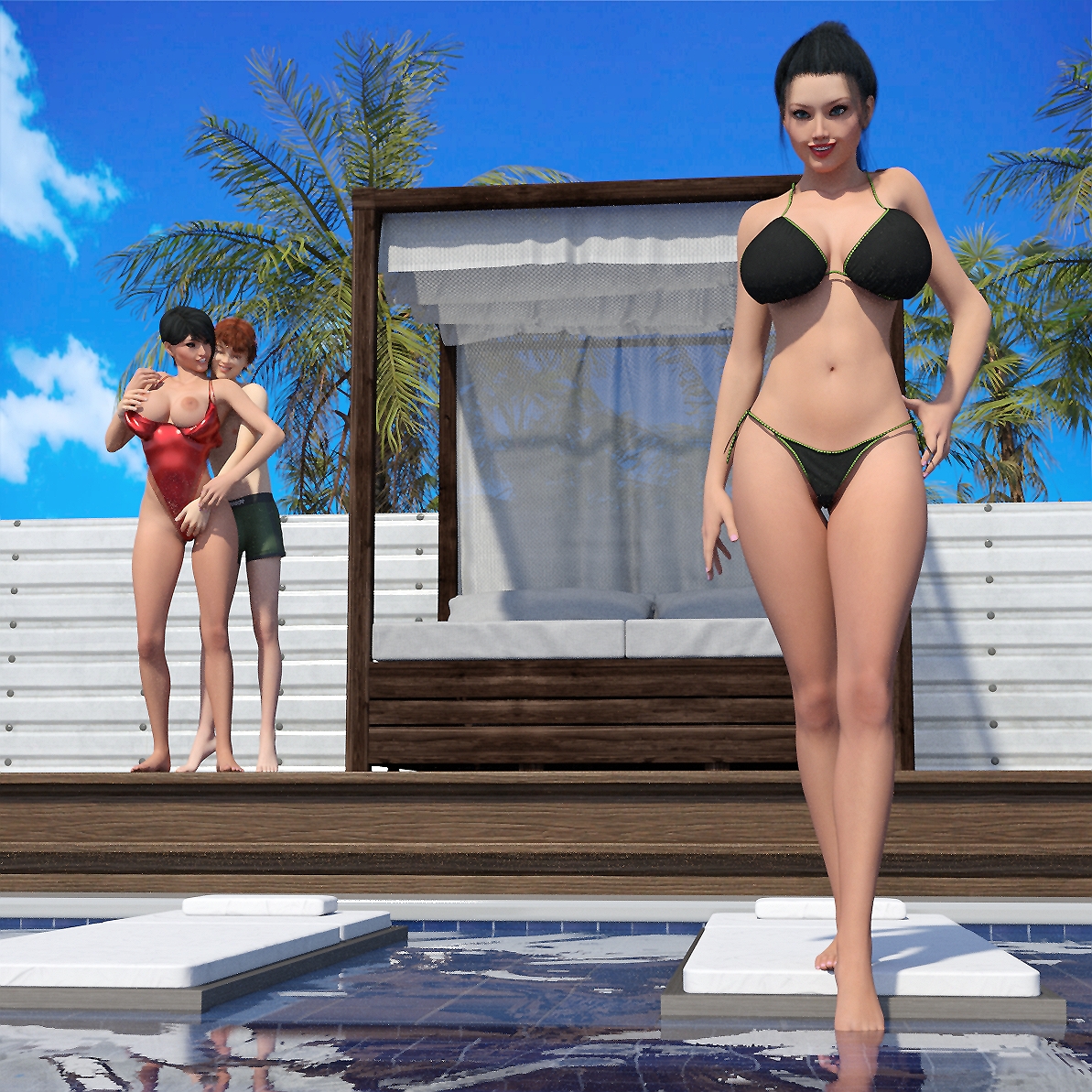 Family Weekend  Incest Threesome Mom Aunty Beach Big Ass Bikini Incest Story Incest Story Game Group Sex 15