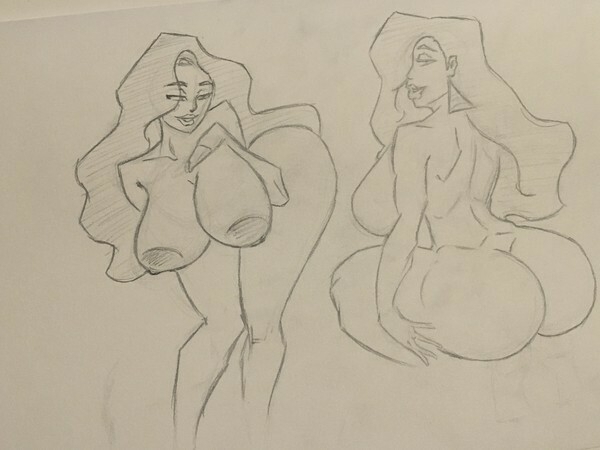 Carmen and Uma Sketchdump 2d Futanari Futa Futa_only Shemale Dickgirl Sfw Abs Muscular Girl Musclegirl Pubic Hair 14