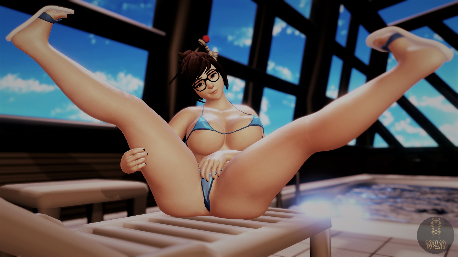 Cute Mei posing on the poolside Mei (Overwatch) Overwatch Hot Sexy 3d Porn Photorealistic Nude Pussy Boobs Shaved Pussy 2