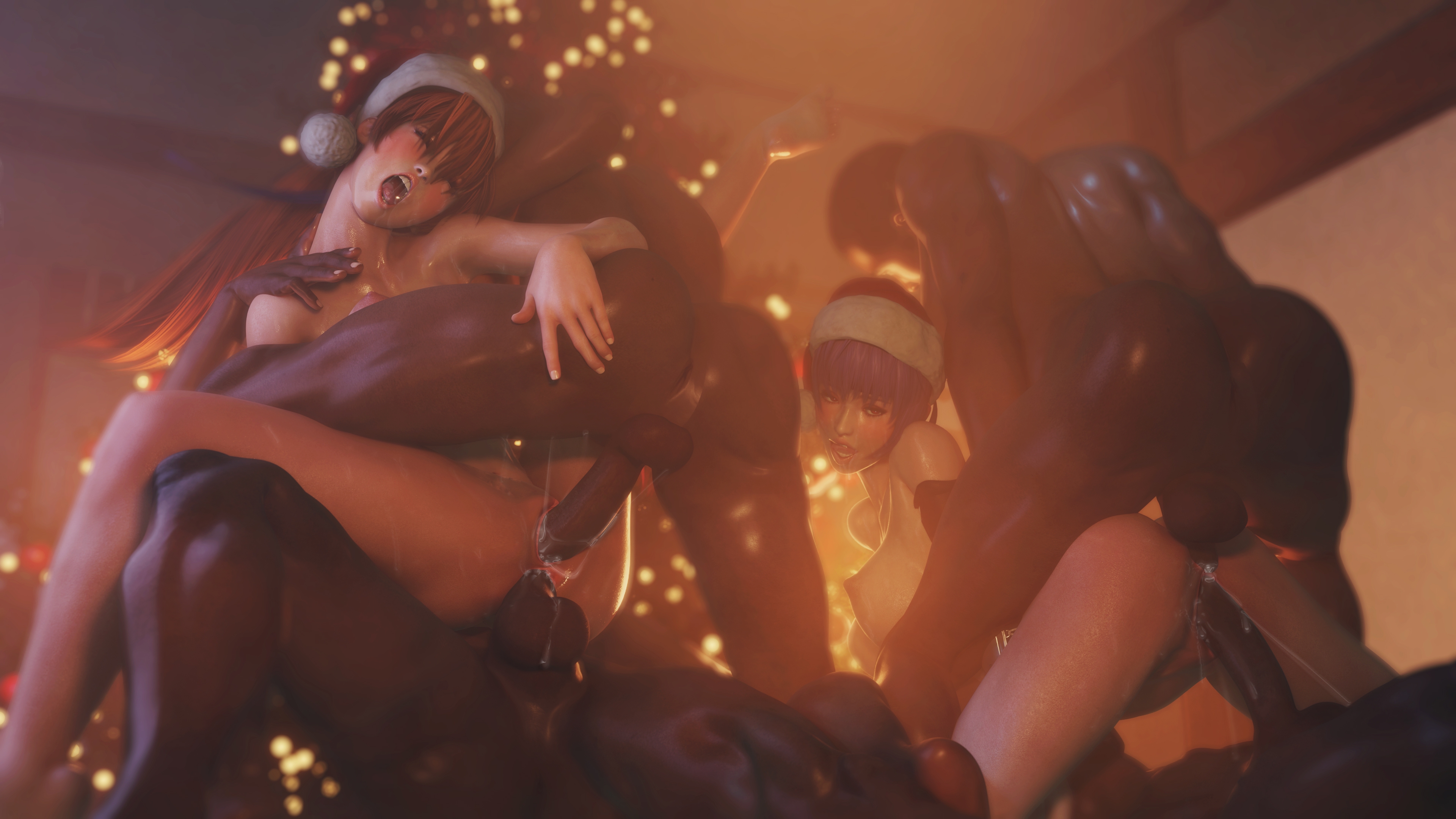Lets breed them Christmas night Doa Dead Or Alive Kasumi Kasumi (doa) Ayane (doa) Ayane 3d Porn 3dnsfw 3d Girl Blendernsfw 2