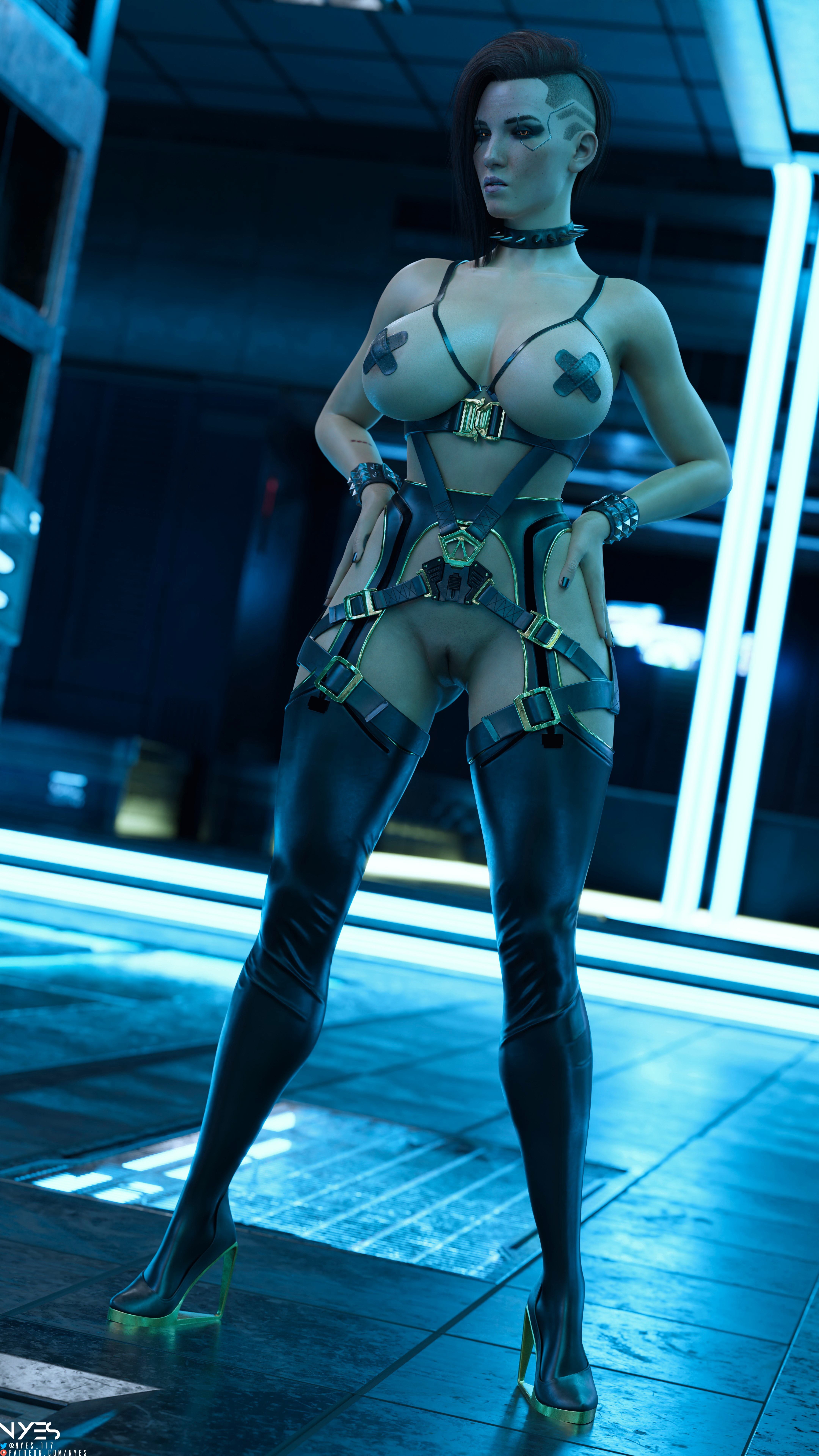 V (8K) V Cyberpunk2077 Partially_clothed Big Tits Pussy Pinup