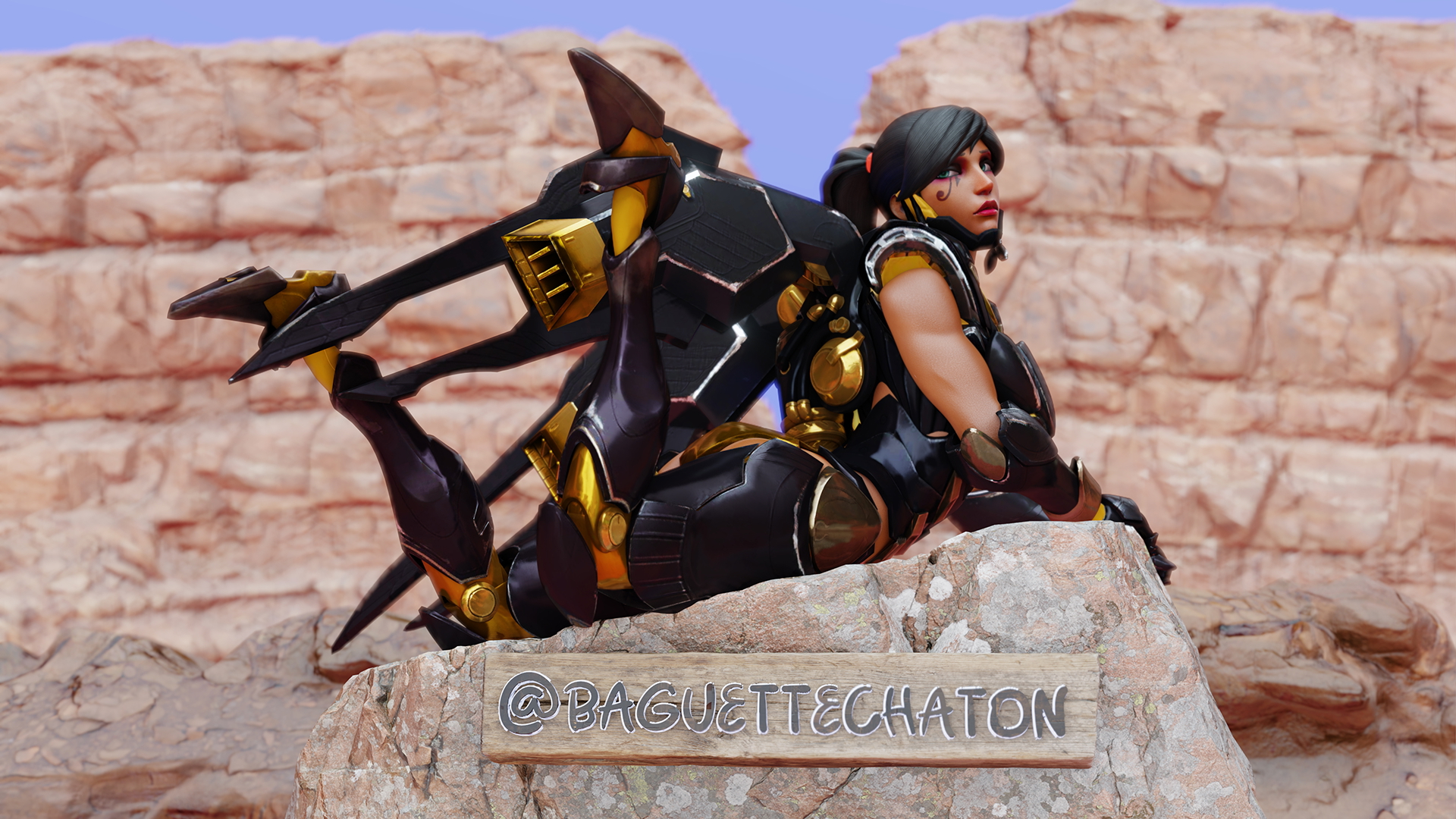 Phara here there and everywhere Pharah Overwatch Nude Partially_clothed Masturbating 7