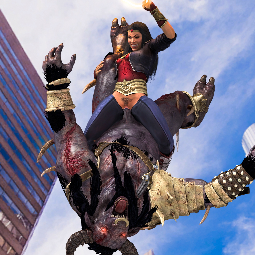 Wonder Woman's battle with the Minotaur Wonder Woman Dc Comics 