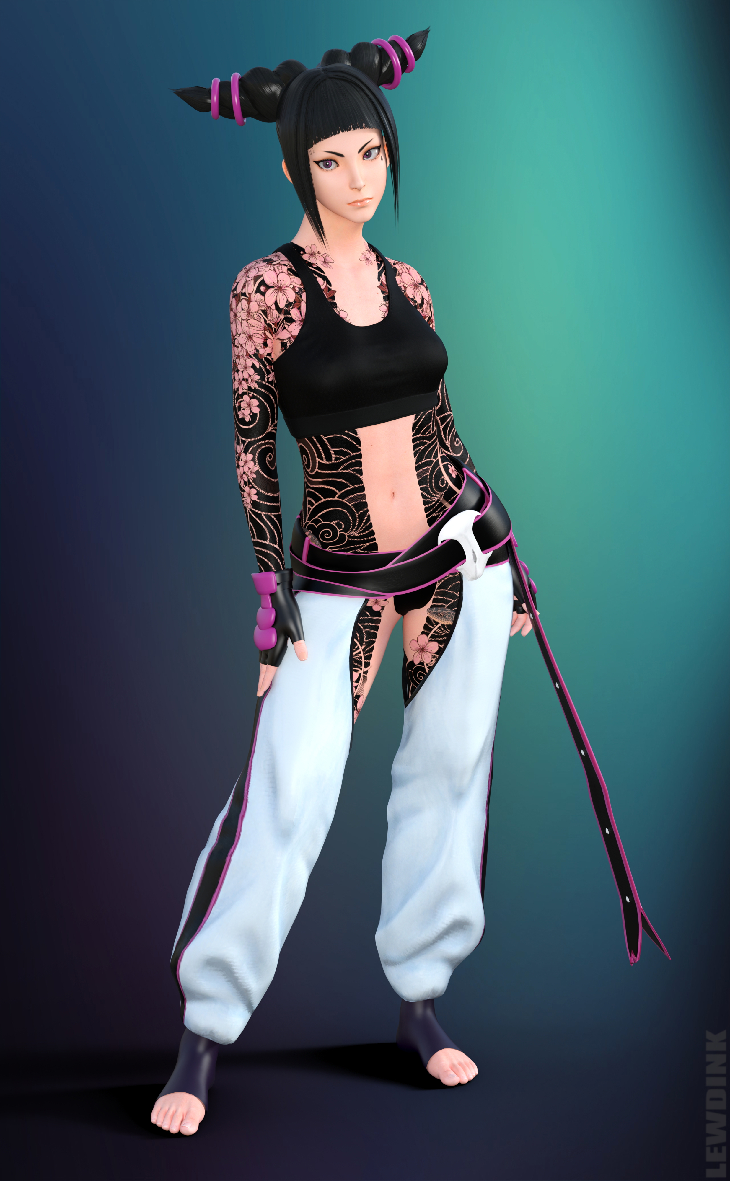 Juri - Yakuza Yakuza Street Fighter Juri Han Muscular Girl Asian Asian Female Sexy Asian 3d Porn 3d Girl 3dnsfw 3dxgirls Abs Brunette Tattoo Tattoos Sexy Hot