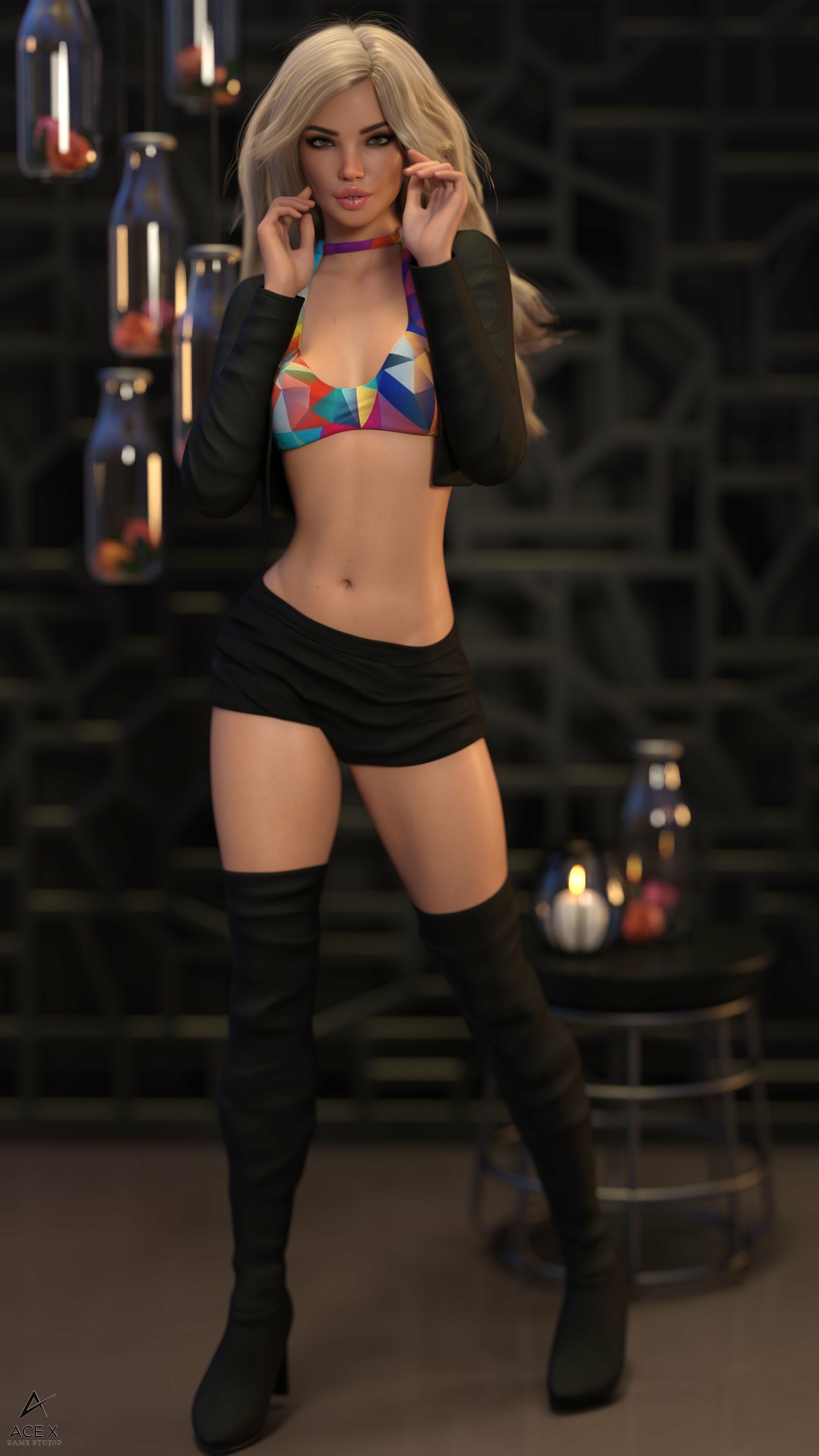 Check out this poster set of Lucy on my patreon! Acexgamestudio Original Character Bikini Sexy Horny Face Horny 3d Porn