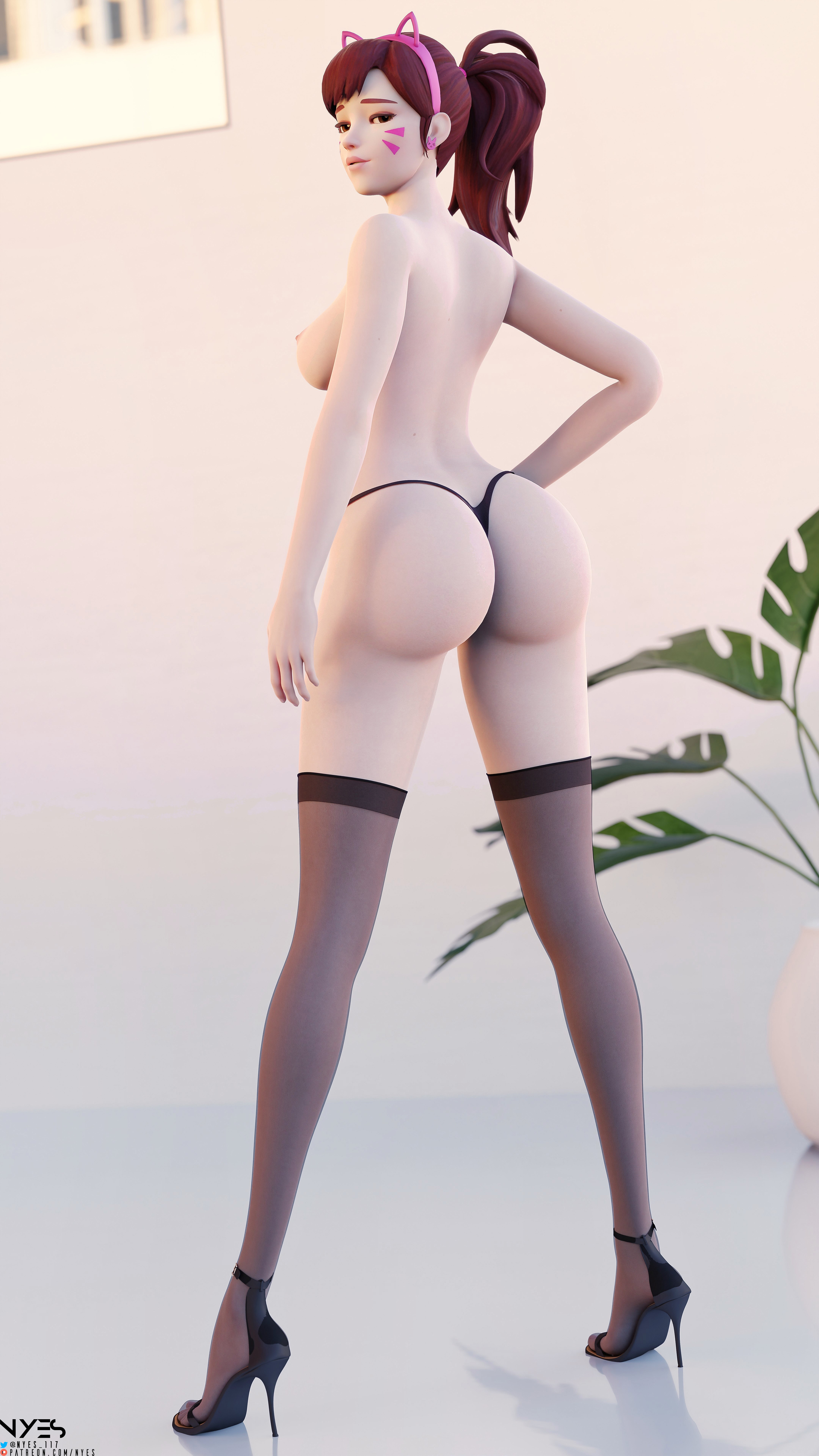 D.va (8K) Dva (overwatch) Overwatch Partially_clothed Big Ass High Heels Stockings Pinup