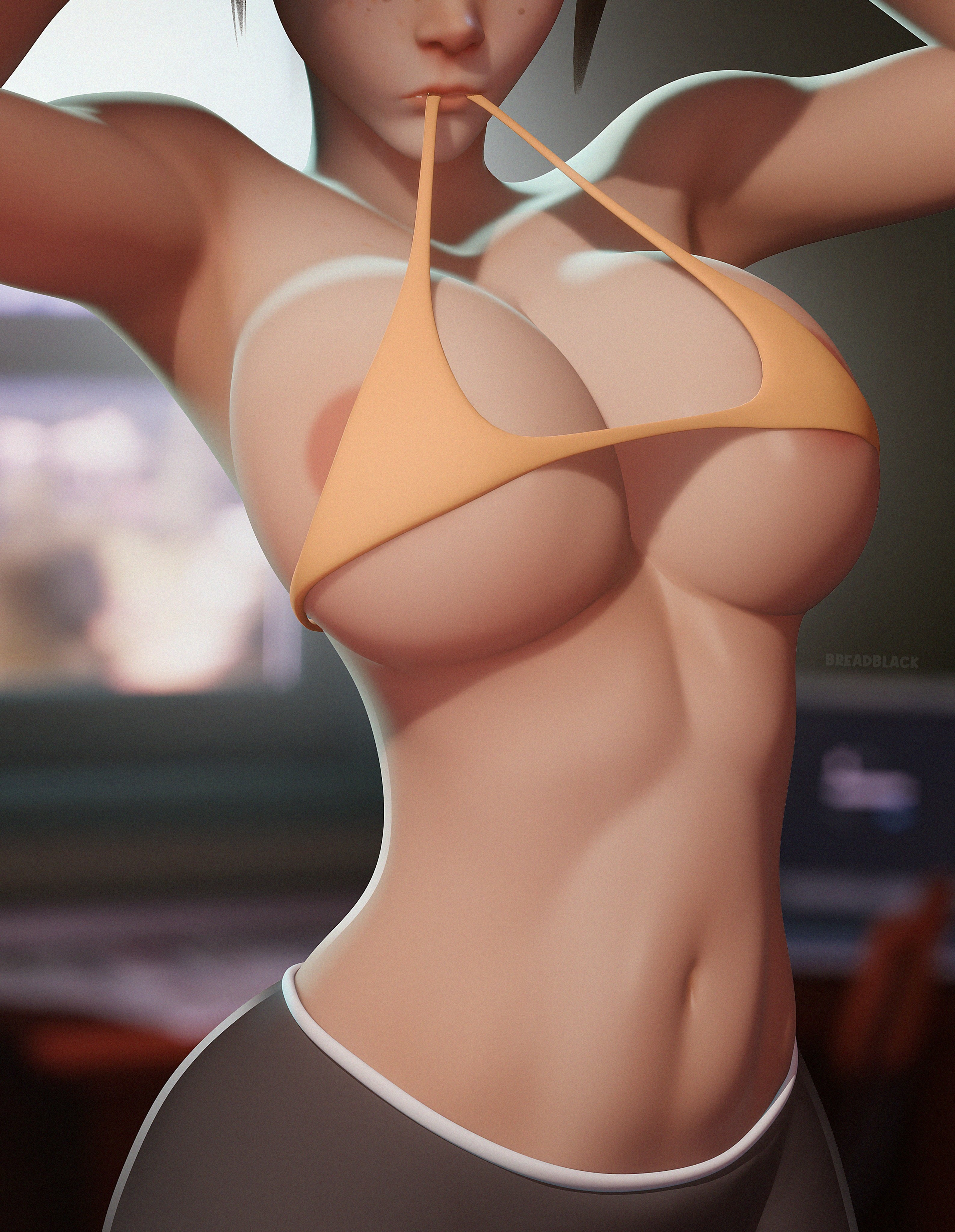 Tidying up 🥕 Tracer Overwatch Bikini Cute Sexy Hot Horny Face Boobs Big boobs 3d Porn 2