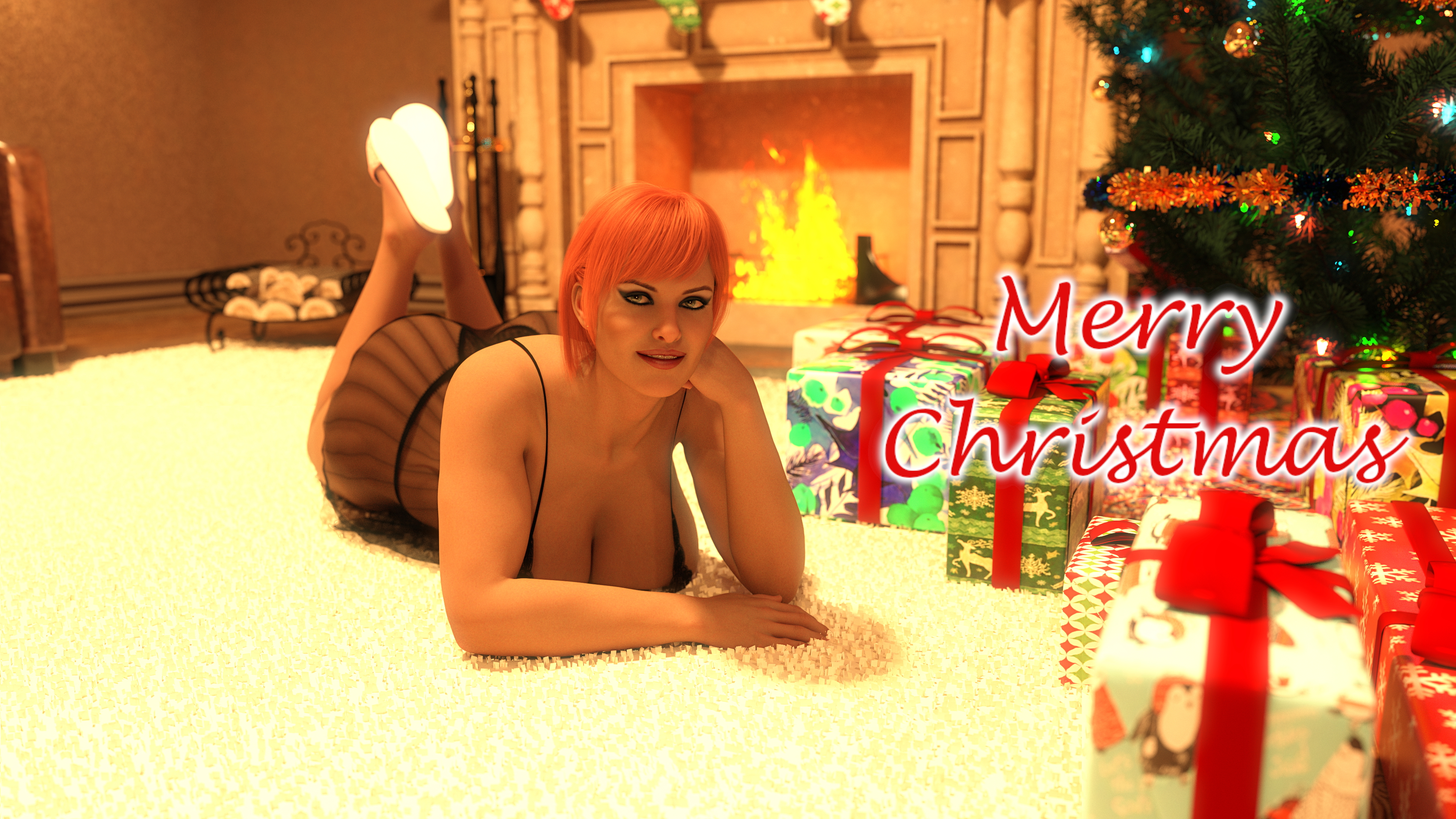 XXXmas 2022  Pinup Sexy Nude Big Tits Big Ass Pussy Render Sex Santa Christmas