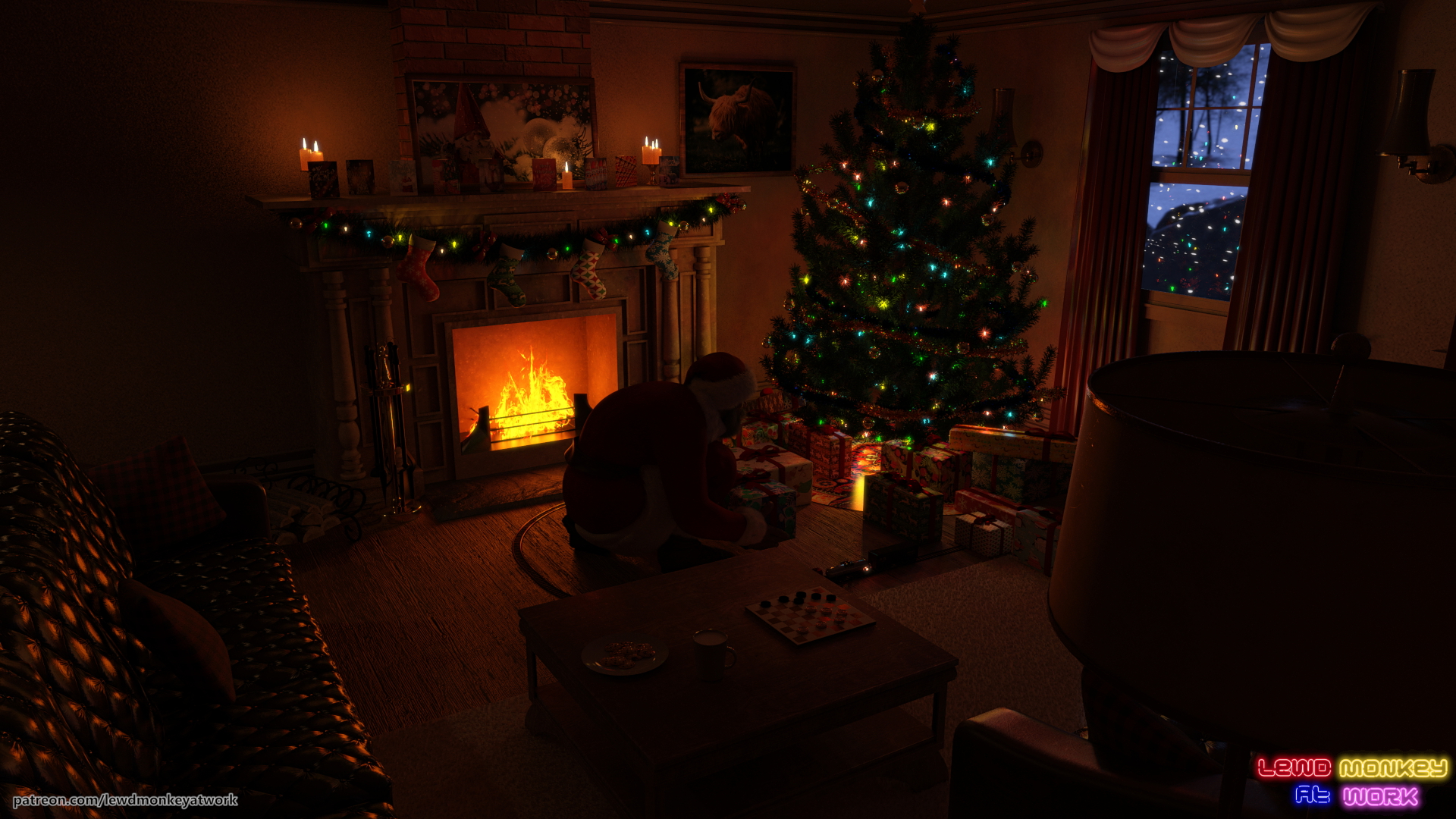 XXXmas 2022  Pinup Sexy Nude Big Tits Big Ass Pussy Render Sex Santa Christmas 2