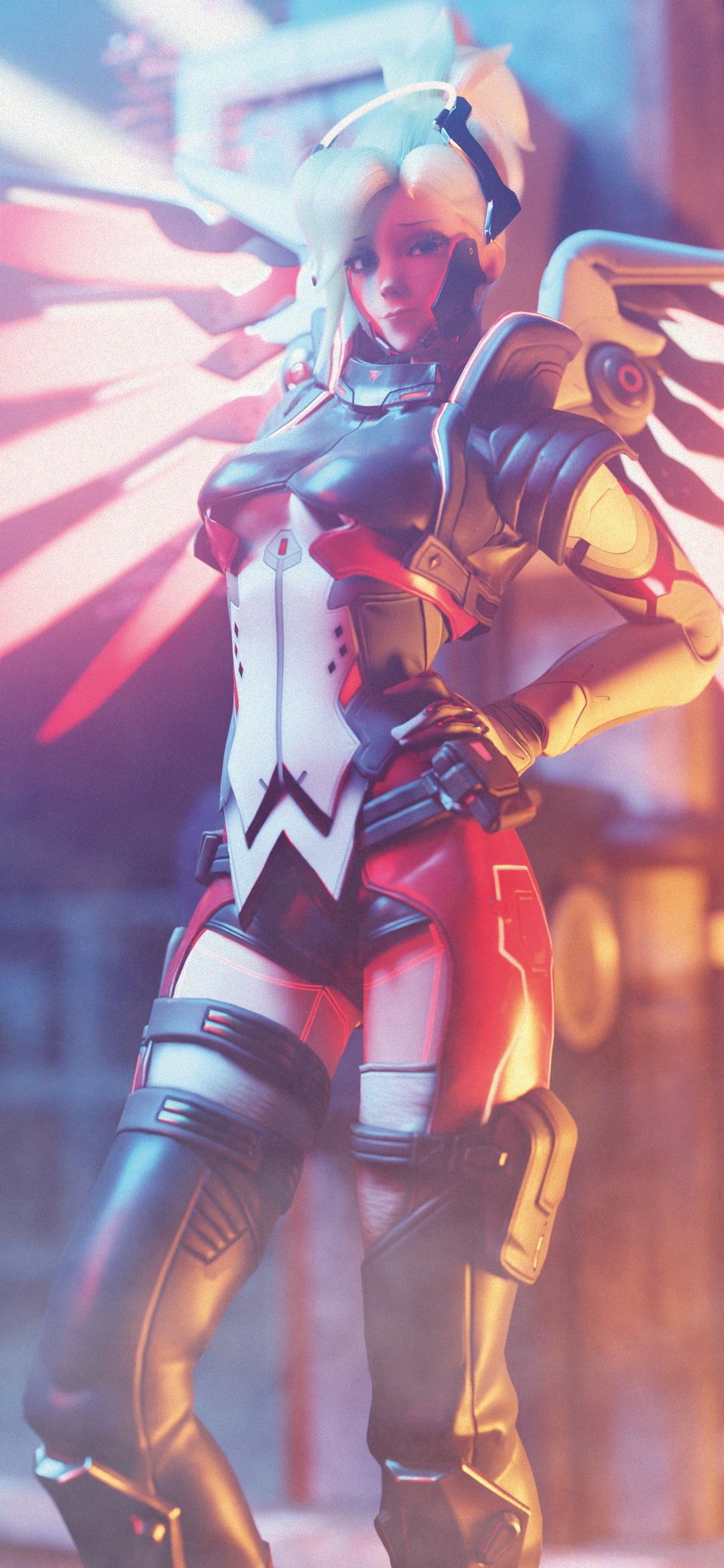 Cyberpunk Mercy uwu Mercy Overwatch Big Tits Horny Face Sexy 3d Porn