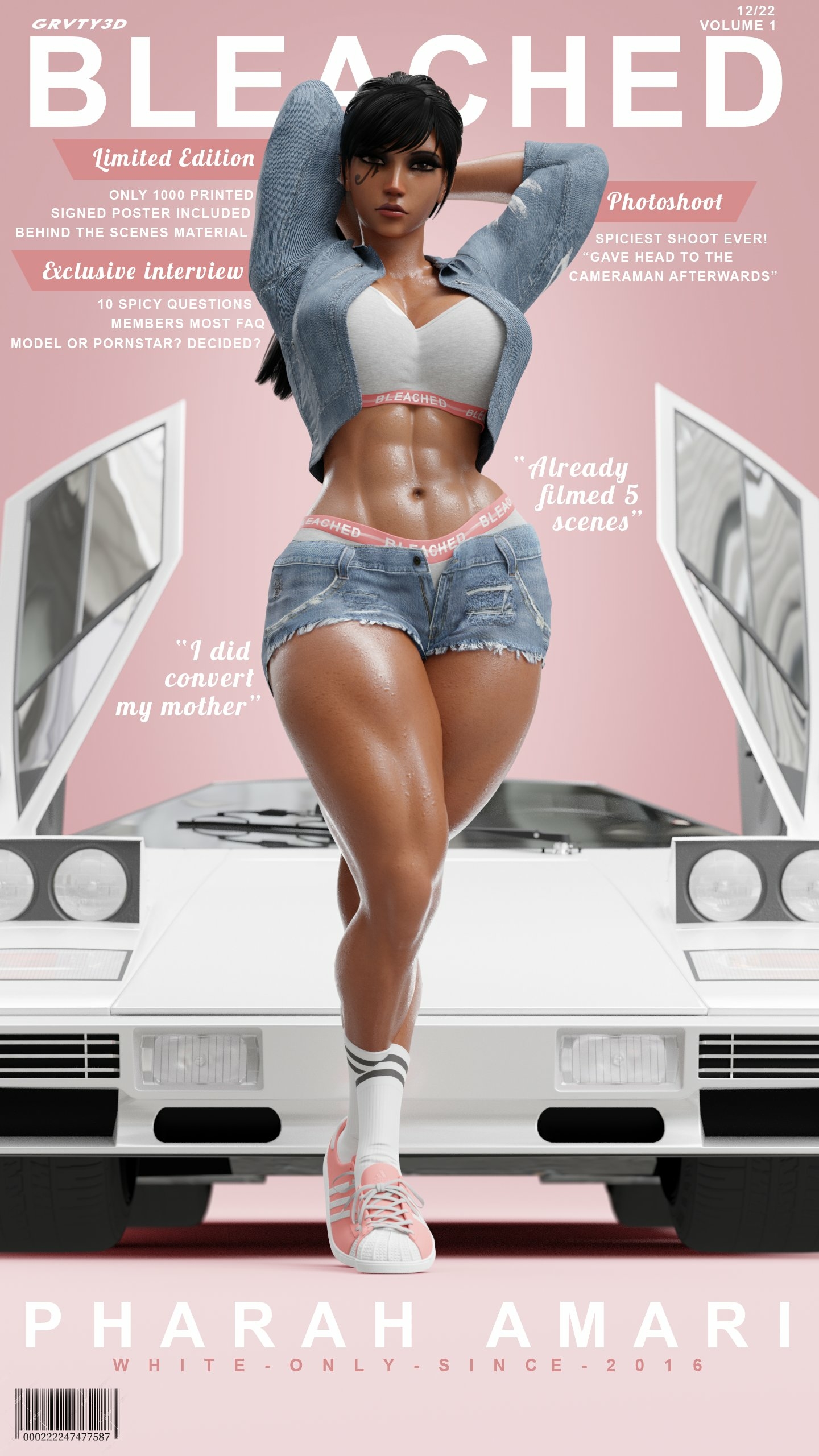 Pharah BLEACHED magazine cover Pharah Overwatch Big boobs Horny Face Sexy 3d Porn