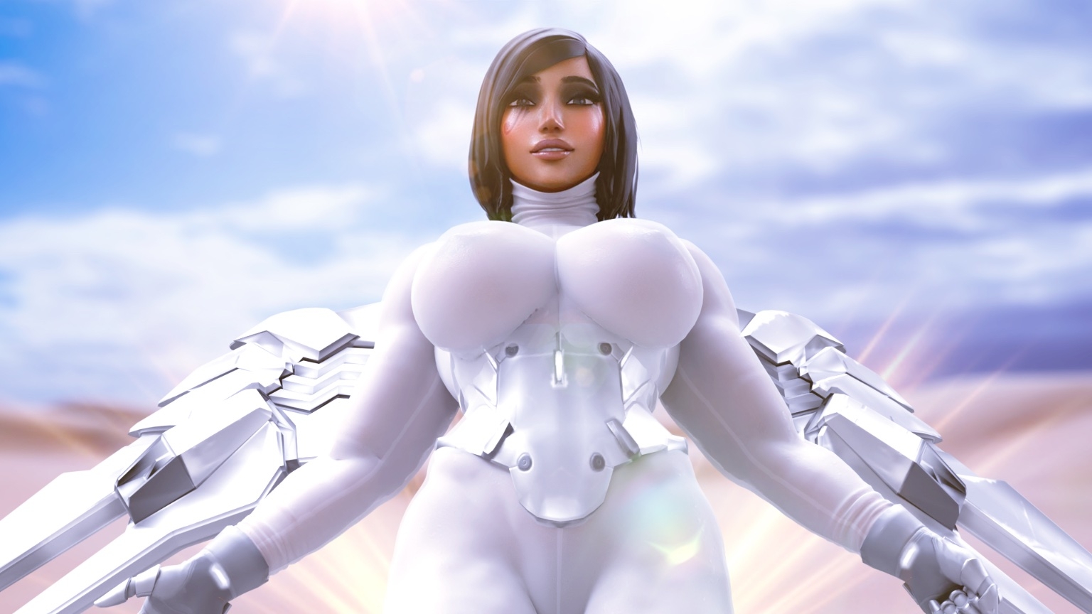 Mercy who? Pharah Overwatch Big boobs Horny Face Sexy 3d Porn